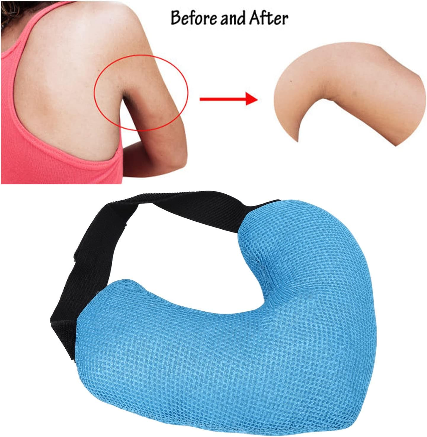Mastectomy Pillow, Adjustable Strap Armpit Pillow Soft Breathable for Recovery (Blue)