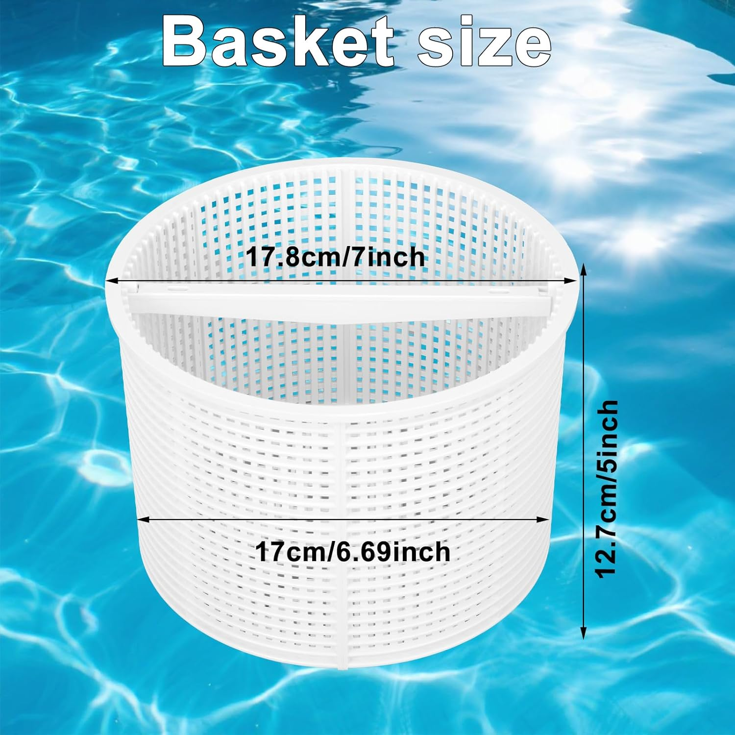Pool Skimmer Basket Replacement, Swimming Pool Strainer Filter Basket Skimmer Accessories Compatible with Hayward SPX1082CA Fits Models SP1082 SP1083 SP1084 SP1085 SP1086 B-152 (White) image number 3