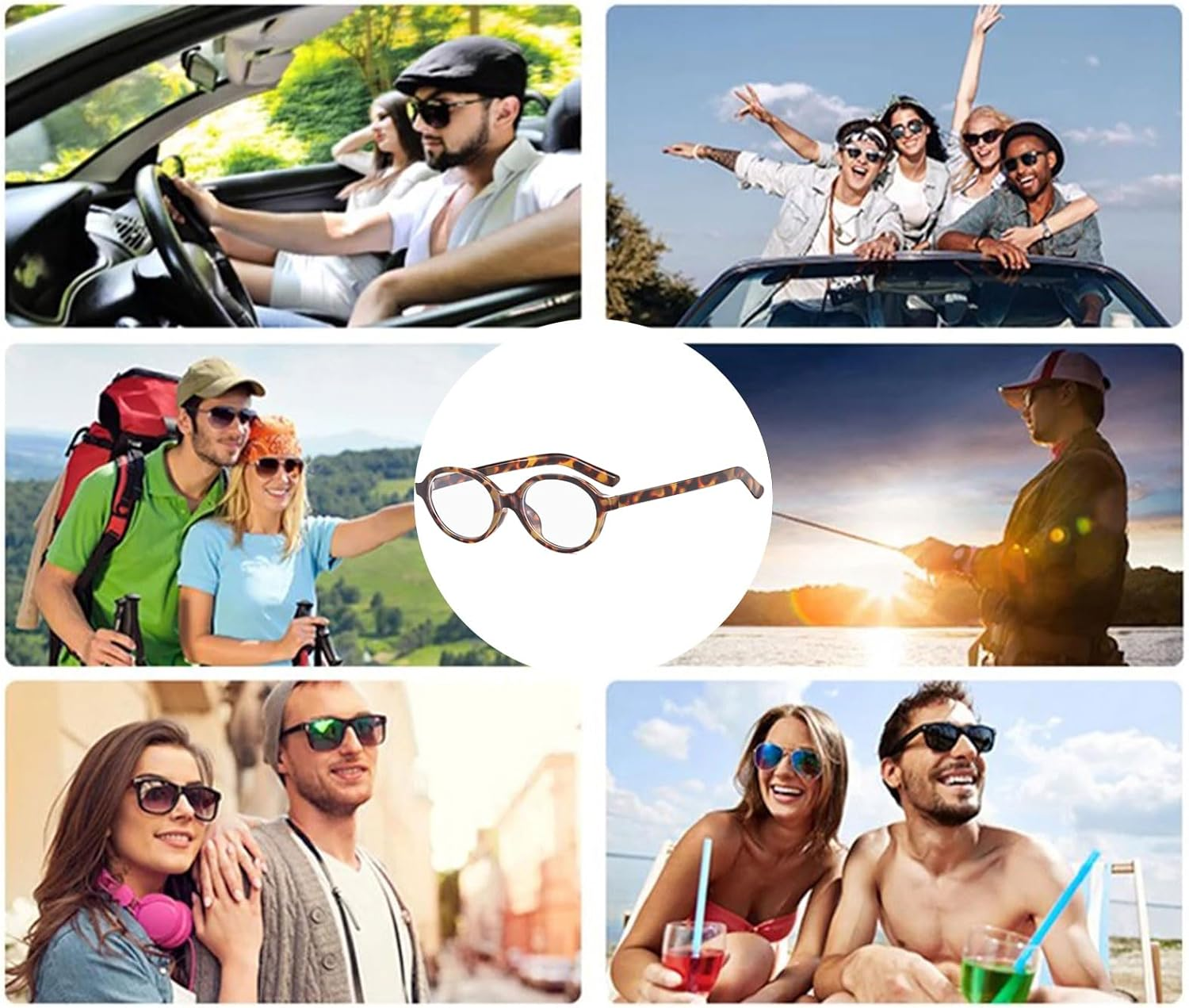 YAMEIZE Oval Blue Light Glasses Women Men - Small anti Blue Light Glasses Retro Blue Filter Glasses Gaming Glasses, Leopard Clear