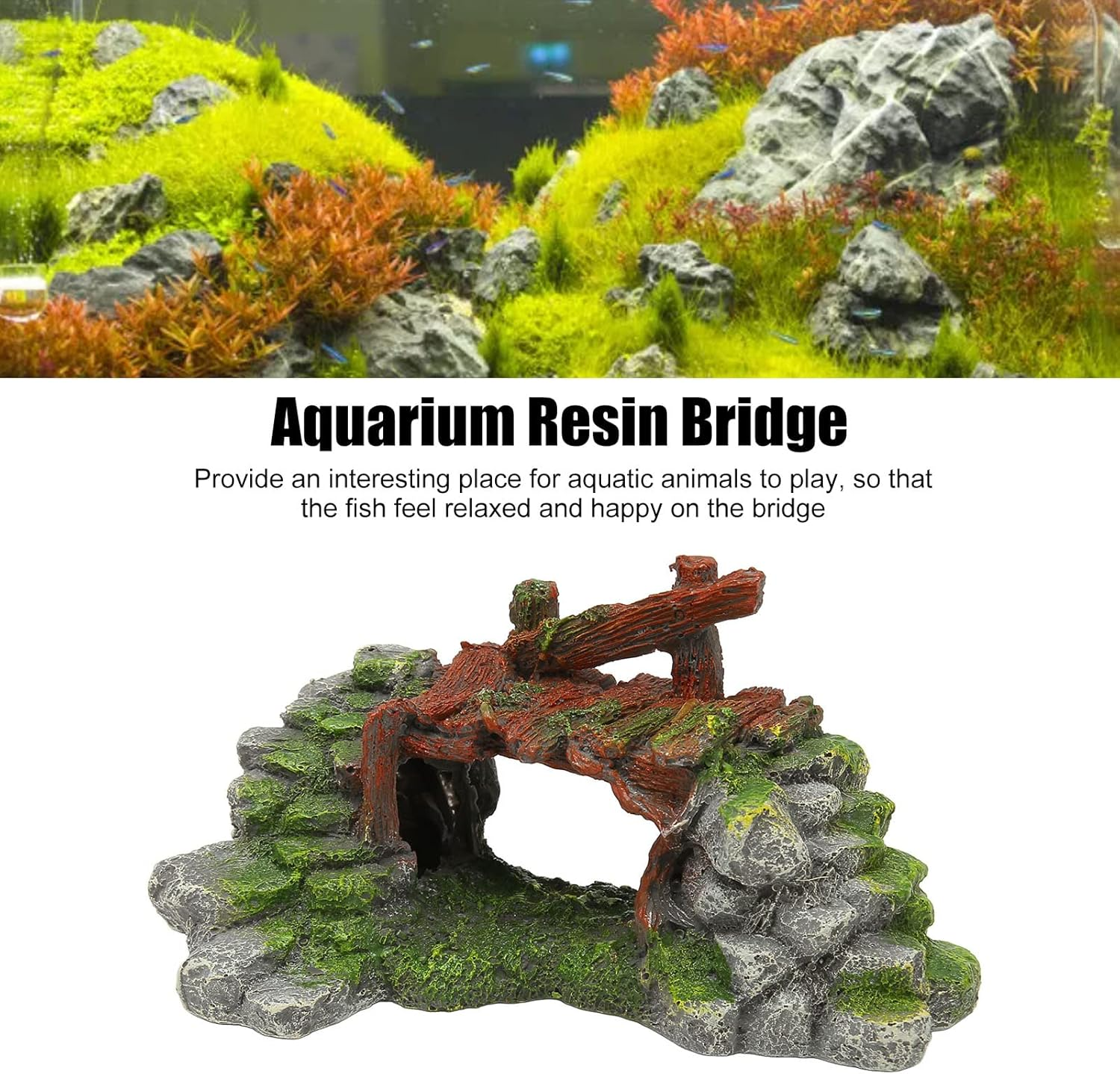 18Cm/7Inch Resin Mountain Fish Tank Decoration: Enhance Your Underwater Environment or Outdoor Garden with This Exquisite Aquarium Ornament image number 6