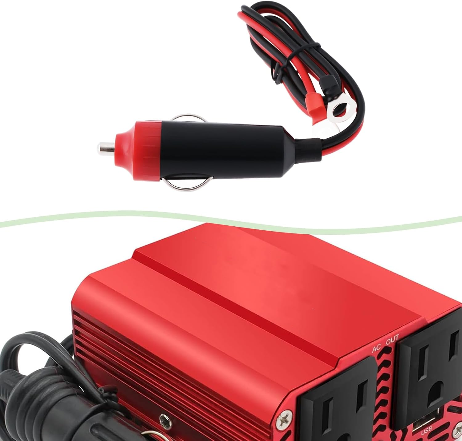 Ecsing 2Pcs 10A Male Car Cigarette Lighter Socket Plug Cable Connector 6V 12V 24V for Car Inverter Air Pump Electric Cup image number 1