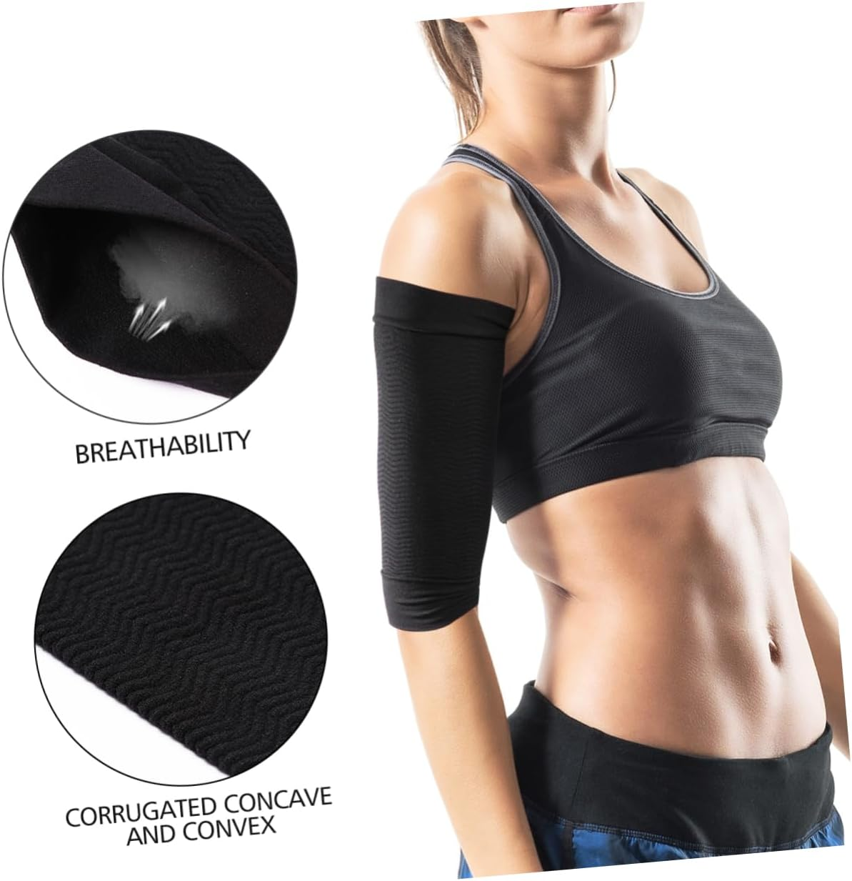 Outanaya Elastic Compression Arm Sleeves 2 Pack for Slimming Arm Shaper Arm Cuff Leg Compression Sleeve Skin-Friendly Material Improve Arm Circulati image number 4