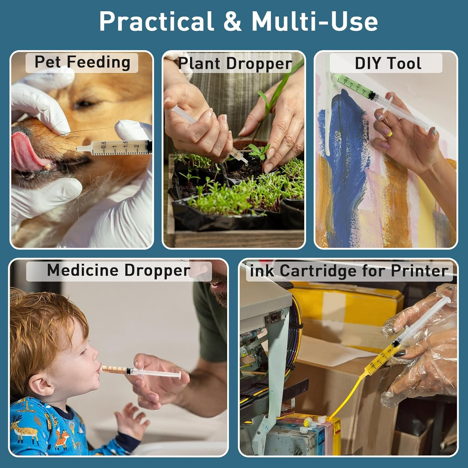 50 Colostrum Collector Sets Include 3Ml without Needle Colostrum Syringe with Cap, Sticker, Clear Ziplock Bag and a Measuring Cup