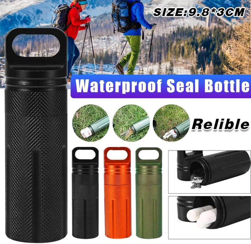 AIMALL Aluminum Waterproof Capsule Storage Container, EDC Survival Kit Sealed Medicine Bottle, Compact Outdoor Tool image number 4