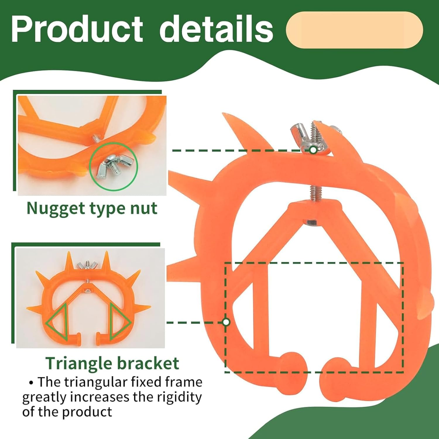 Nlvnmv 10 PCS Thickened Plastic Calf Weaning Rings, Durable Orange Cow Nose Rings for Livestock, Cattle Weaning Tool to Prevent Calf Sucking image number 3