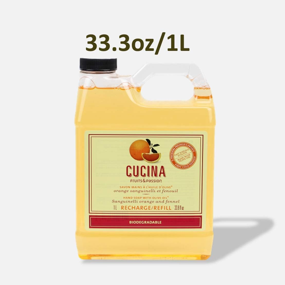 Cucina Purifying Hand Wash Refill, 33.8 Oz Plastic Jug (2, Sanguinelli Orange and Fennel) image number 3