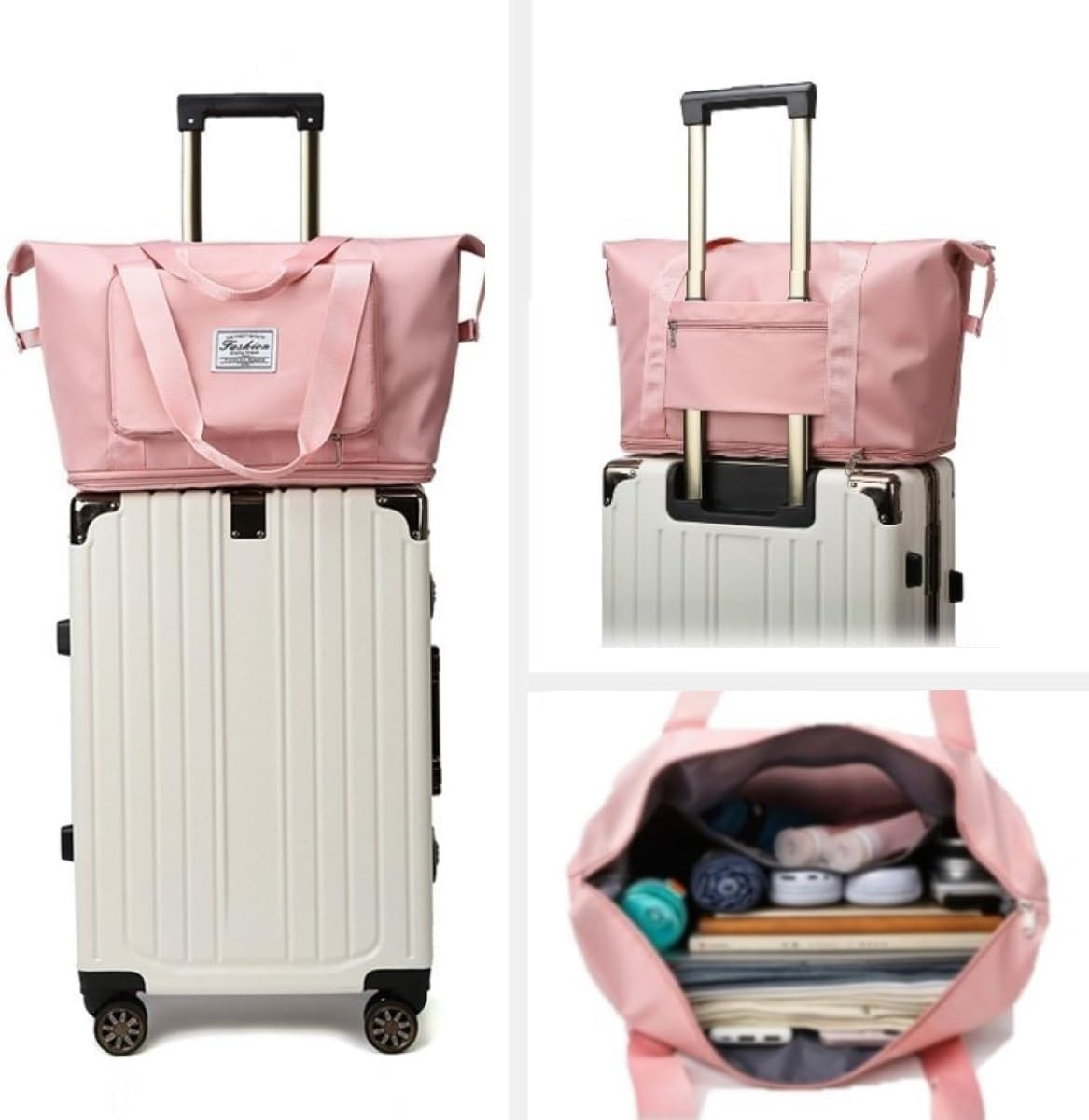 Large Capacity Folding Travel Duffel Bag - Waterproof Lightweight Gym Bag with Wet and Dry Separation, #1 Black, Large image number 3