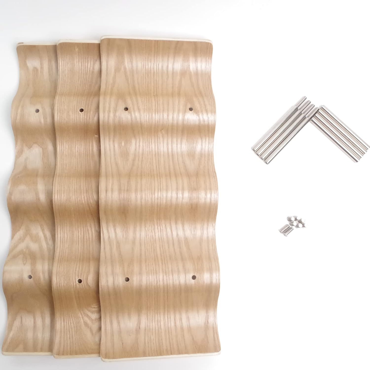 Mosegor Wooden Wine Rack Holds 12 Bottles of Wine，3-Tiers/4-Tiers Wine Bottle Holder Countertop Wave Wine Storage Rack for Home Bar Accessories (3-Tiers)