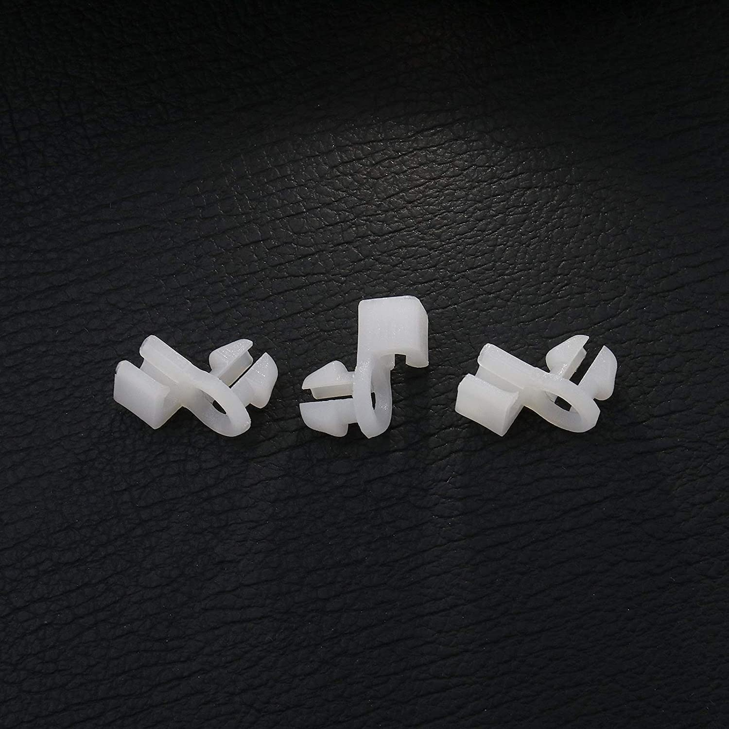Emsea 12Pcs Door Lock Rod Clip Retainer White Plastic Moulding Fasteners Fits 5-7Mm Hole Universal Car Parts image number 1