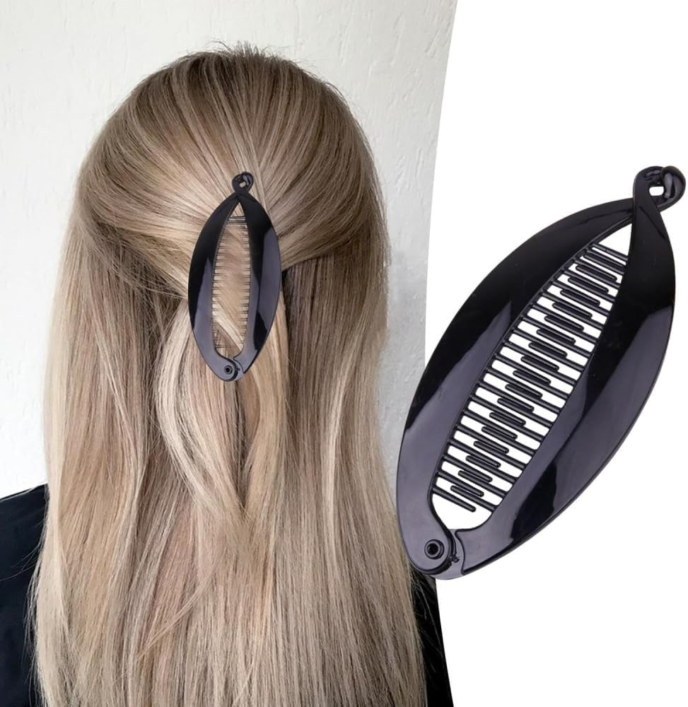 Pack of 6 Banana Clip Thin Hair, Banana Clip Hair, Banana Hair Clip, Leaf Shape Banana Hair Clip, Large, Banana Hair Clips, Women'S Hair Accessories image number 2