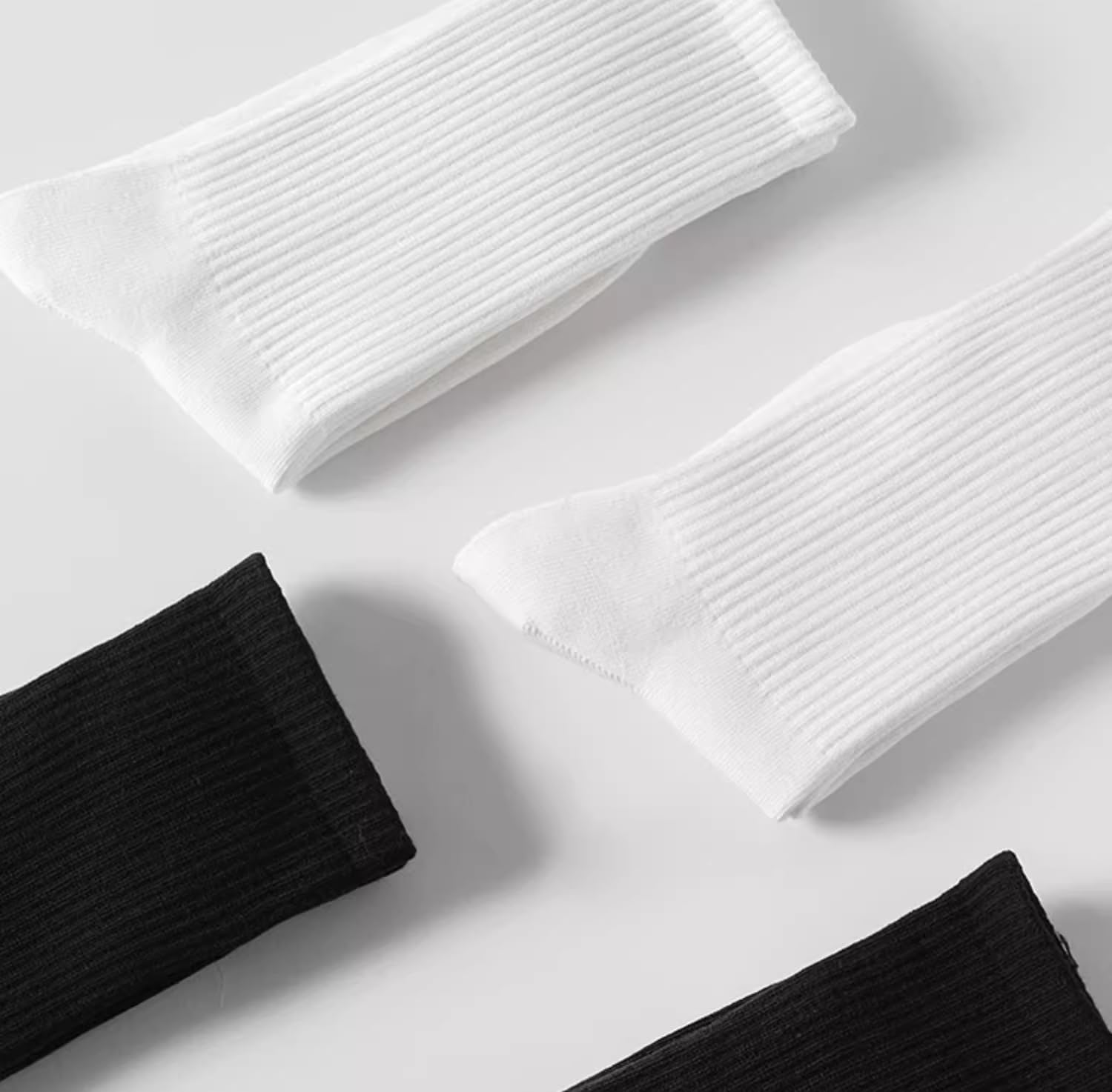 3-6 Pack White Crew Socks Women,Casual Athletic Aesthetic Socks Combed Cotton Socks for Women Granola Girls Clothes,H HOME-MART Womens Crew Lightweight Thin Casual Calf White Socks image number 2