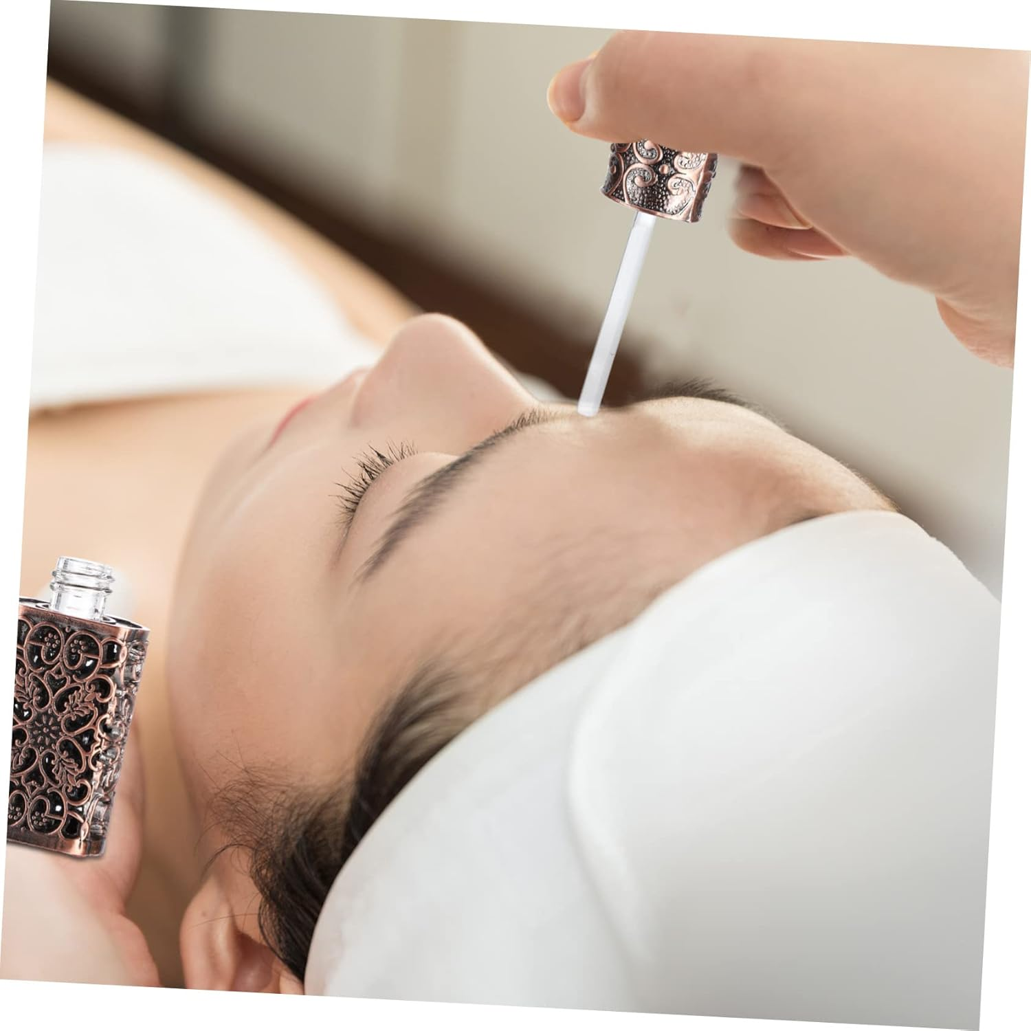 GARVALON 2Pcs Hollow Engraving Essential Oil Spray Bottle Leak Perfume Container for Travel Camping and Craft Projects for Dispensing Aromatherapy Liquids image number 2