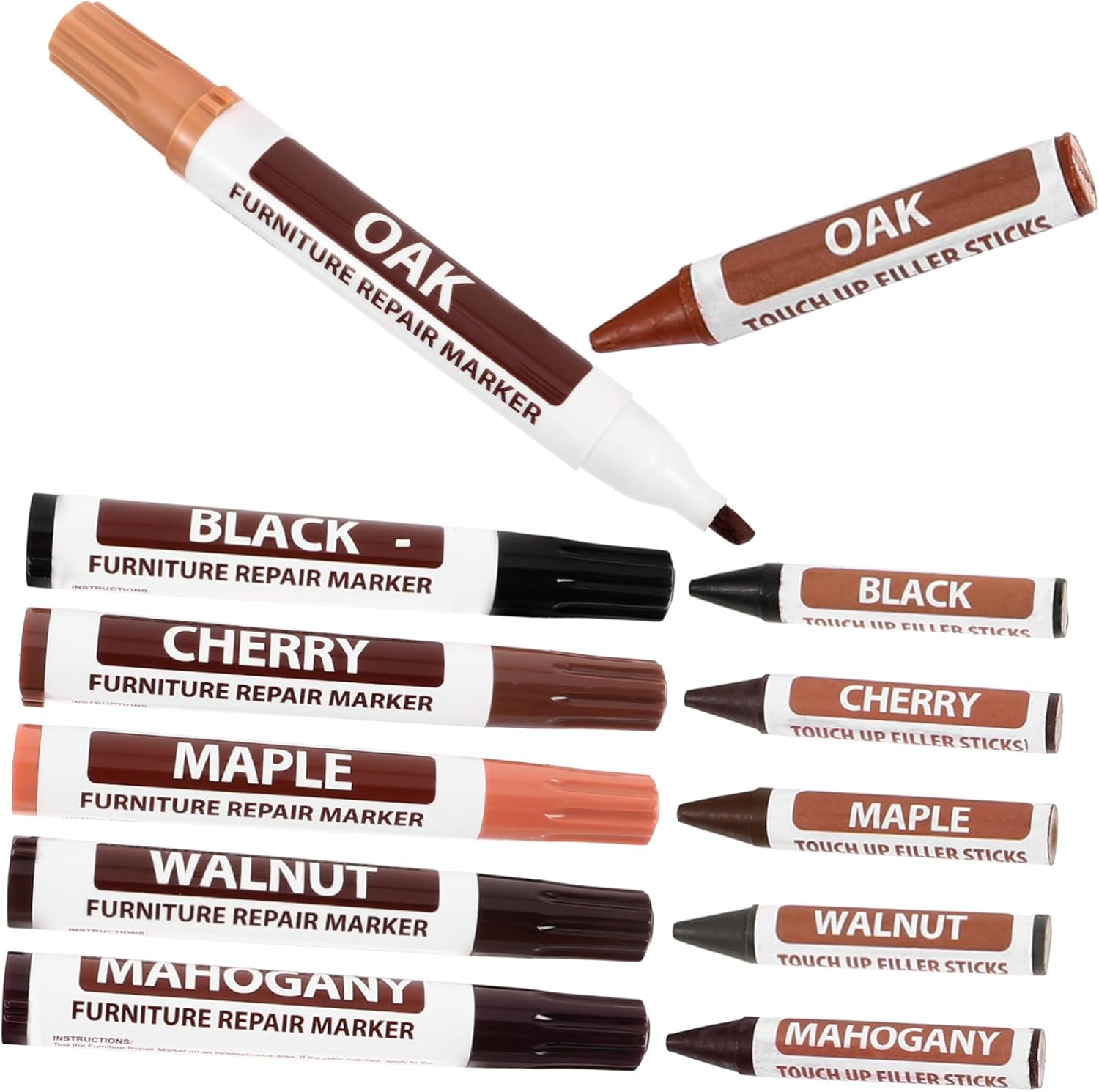 TIDTALEO Furniture Touch-Up Markers Wood Scratch Repair Paint Pen for Furniture Floor Repair Kit Multi-Function Paint Markers image number 3