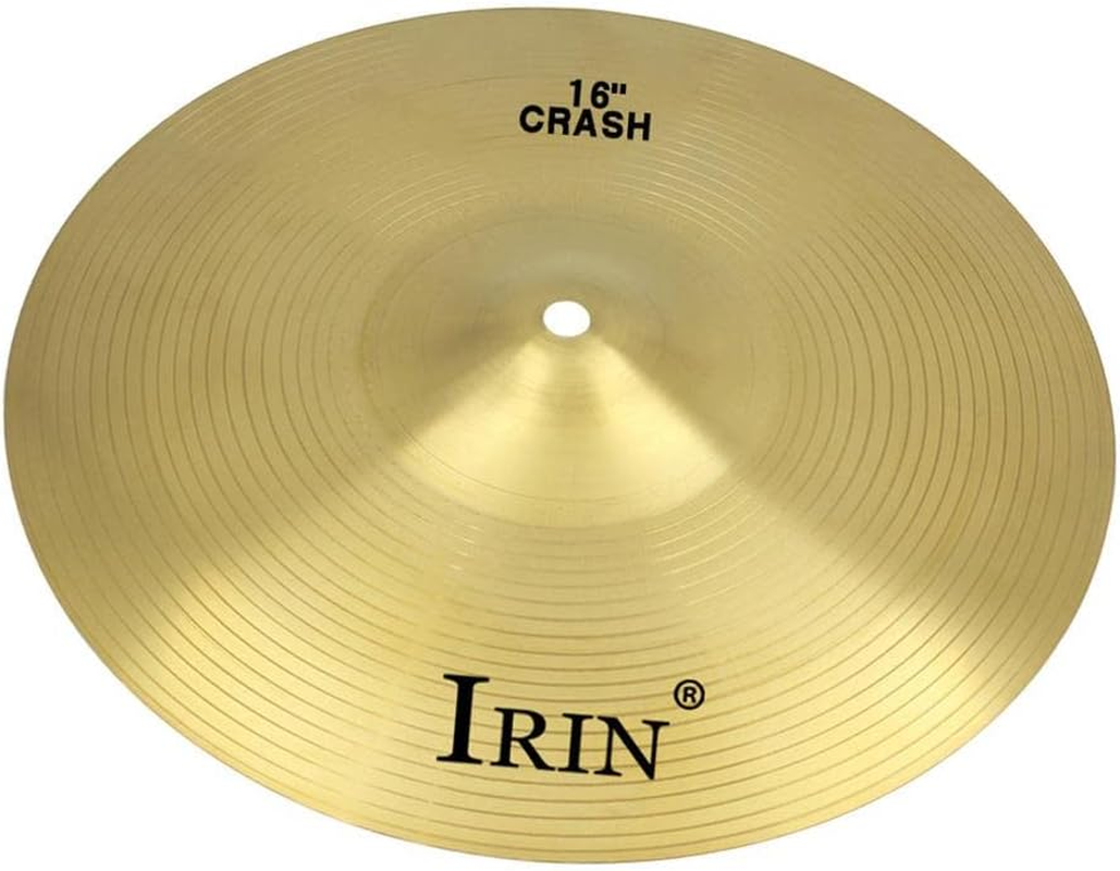 Oshhni 16" Brass Crash Hat Cymbal Drum Set Musical Instrument Parts for Students image number 5