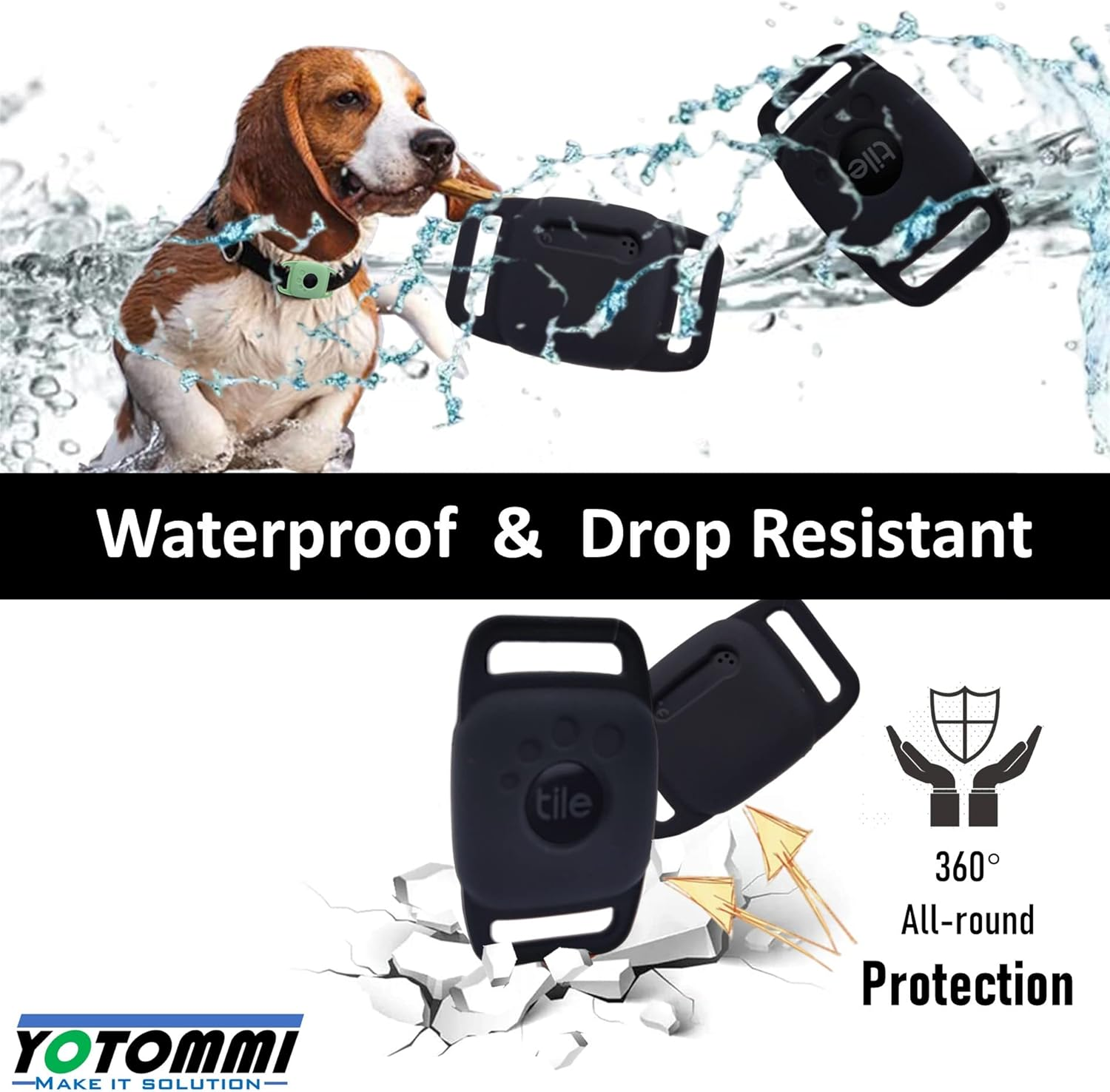 2 Packs Silicone Case for Tile Mate 2022,Mate 2024 Tag for Pet,Cat,Dog Collar,Tracker Cover Accessories, Stable,Safe Finder Holder for Bag (Black) - 2 Pack Drak Gray Case image number 7