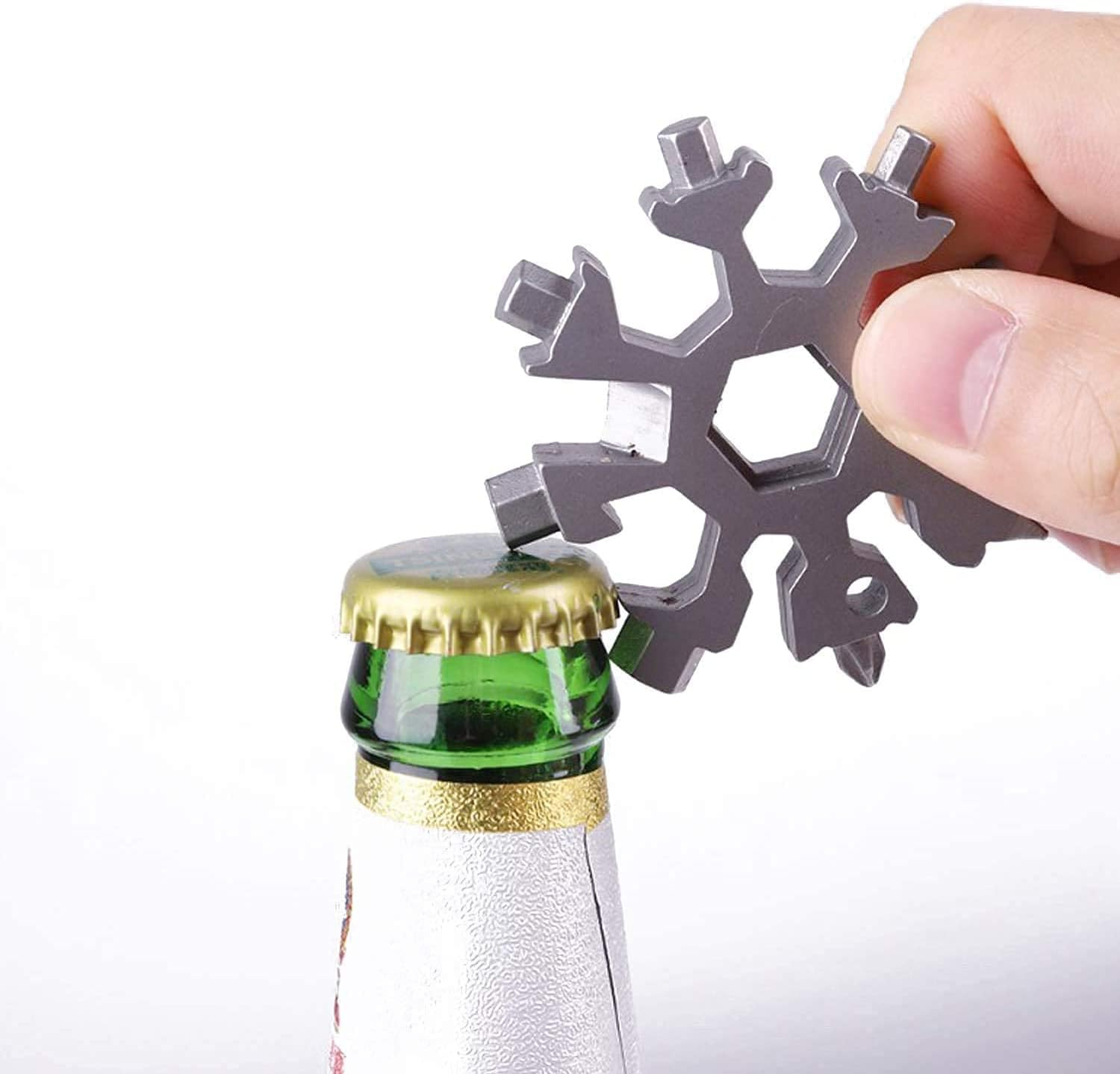 3 Pack Snowflakes Multitool Stainless Steel Bottle Opener /18 in 1 Flat Philips Screwdriver Kit/Wrench Pocket Keychain Tool for Outdoor Camping,Travelling