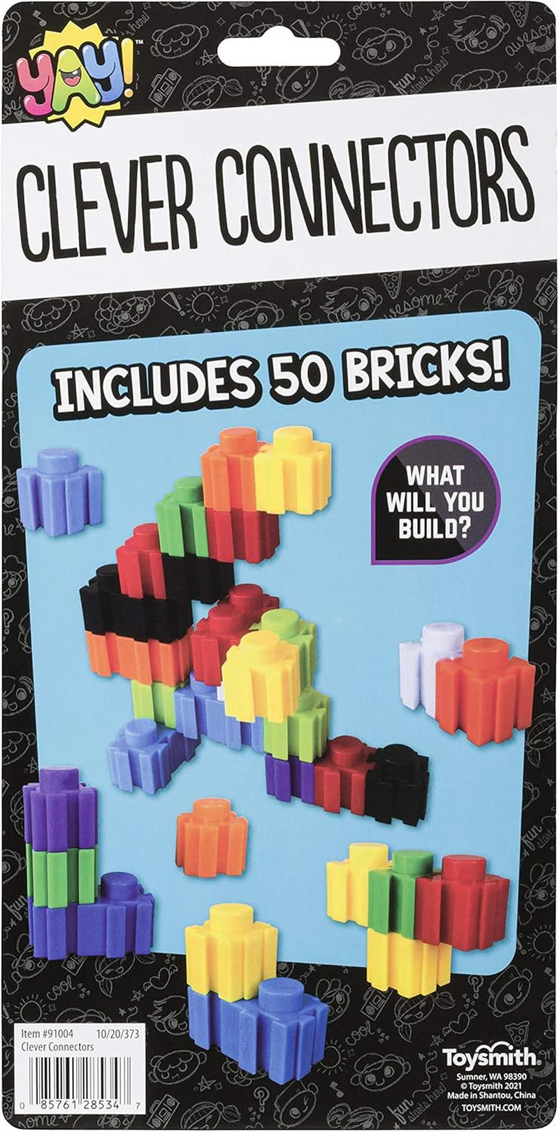 Toysmith Clever Connecters Building Blocks, Includes 50 Bricks image number 3