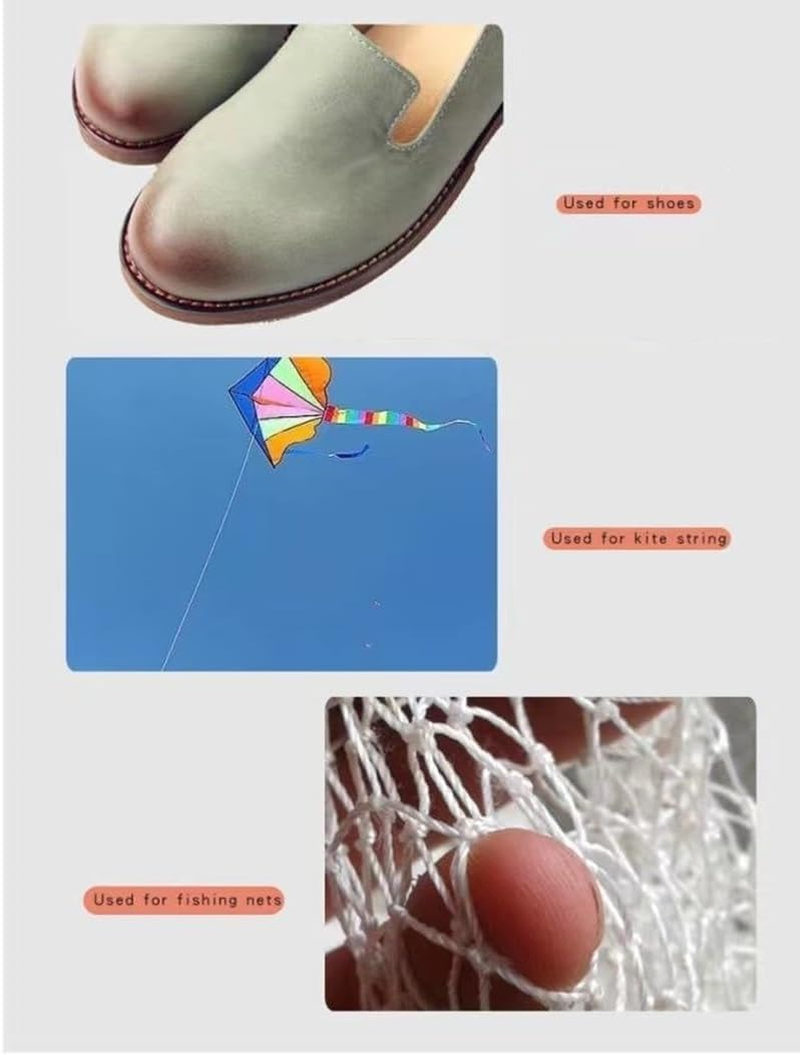 600M 0.68Mm Nylon Thread Cord for Leather, Denim & Canvas; Sewing Shoes, Jeans & Car Covers; Hand & Machine Sewing (2Pcs,300M/Pc) image number 2