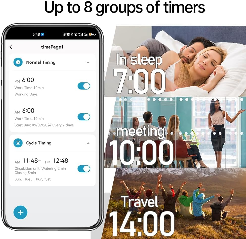 GIEX Wifi 2-Zone Sprinkler Timer GX-03, Smart Garden Irrigation Controller for Hose Faucet, Works with Tuya and Smart Life App, Automatic Watering System - Wifi Watering Timer image number 5