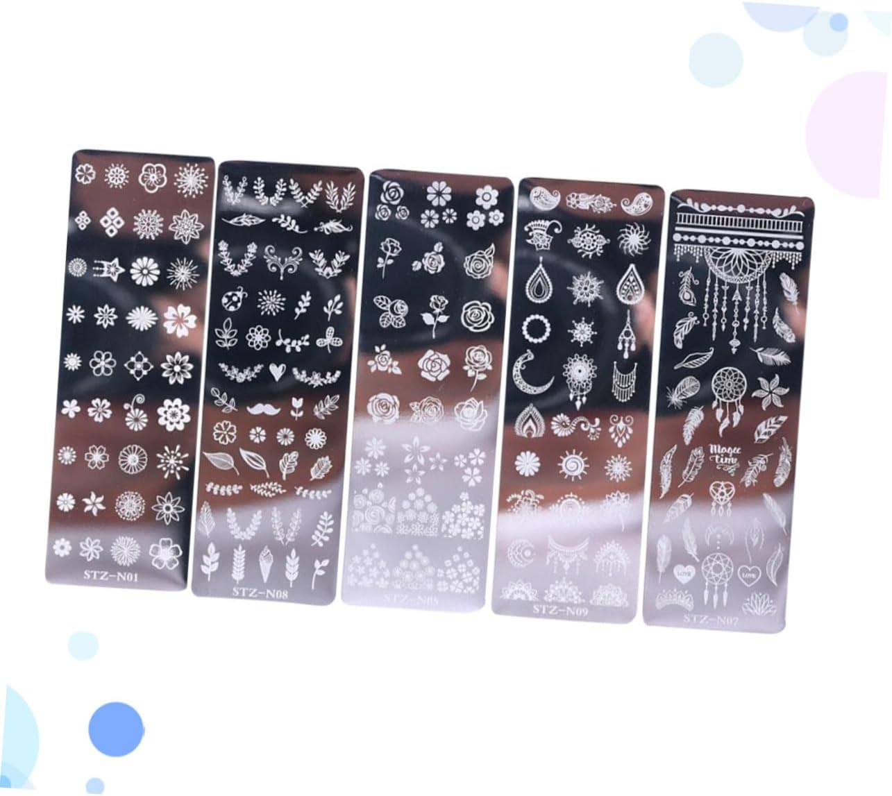 WOFASHPURET 5Pcs Nail Art Stamping Plates Floral Butterfly Nail Stamp Templates Diy Art Decoration Accessories for Women Manicure Kits image number 6