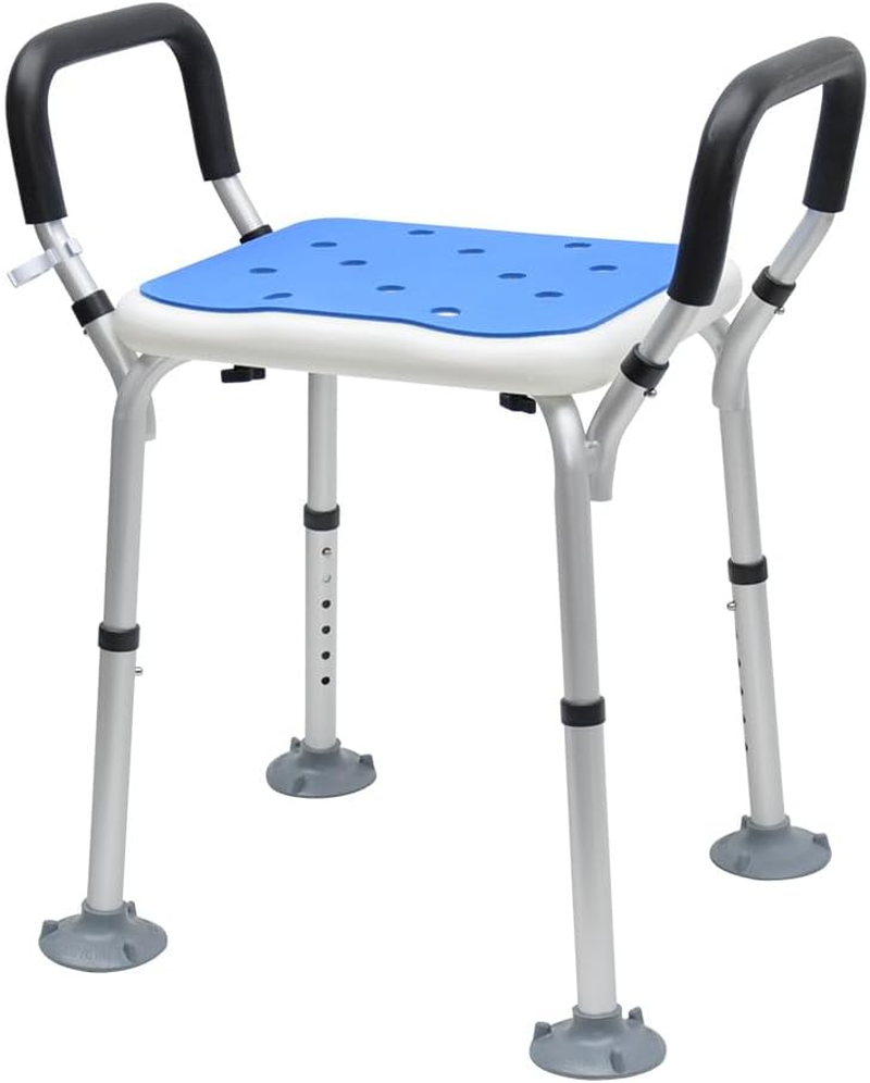 Alston Portable Shower Chair Non-Slip Bench Tub Seat 57-70Cm Height Adjustable Stool Max Load 125Kg with Removable Arms for Adults Elderly Disabled Safety image number 5