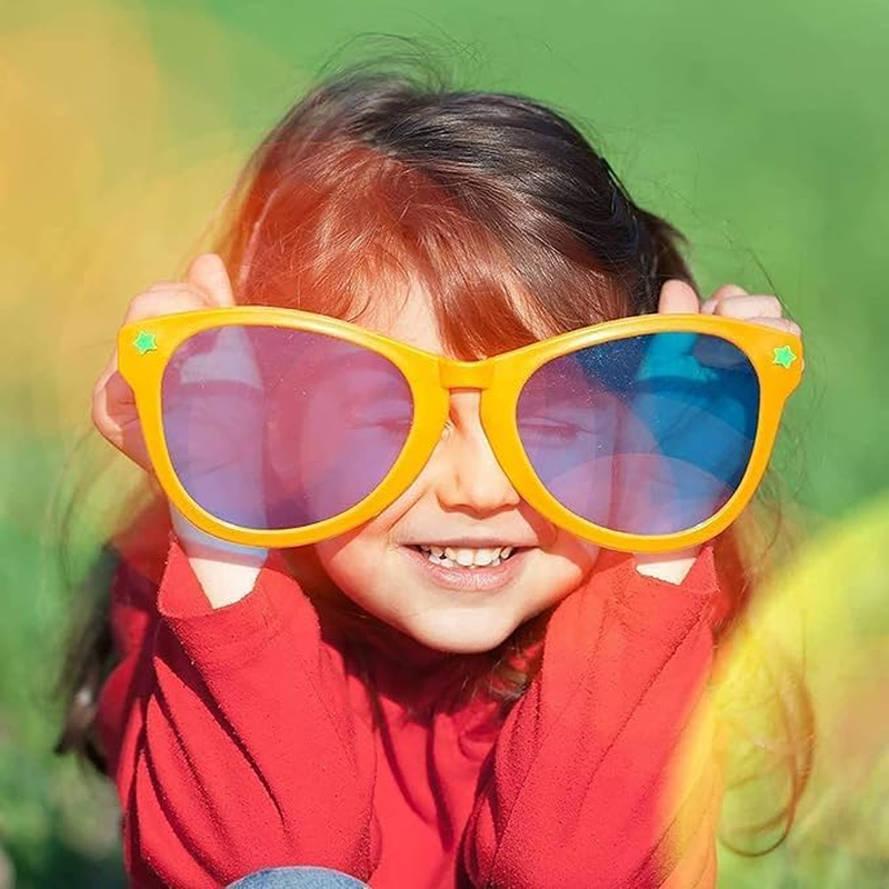 6 Pcs Jumbo Plastic Sunglasses Funny Party Glasses, Christmas Novelty Party Sunglasses for Festival Supplies Birthday Party Accessories, Beach Party Glasses for Childen & Adults image number 2