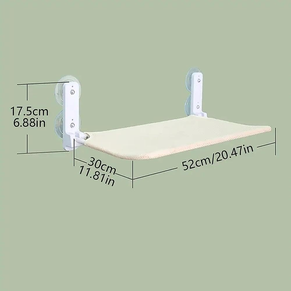 Cat Hammock, Foldable Cat Window Perch - Extra Large 52Cm Cordless Hammock with 4 Super Strong Suction Cups & Metal Frame image number 4