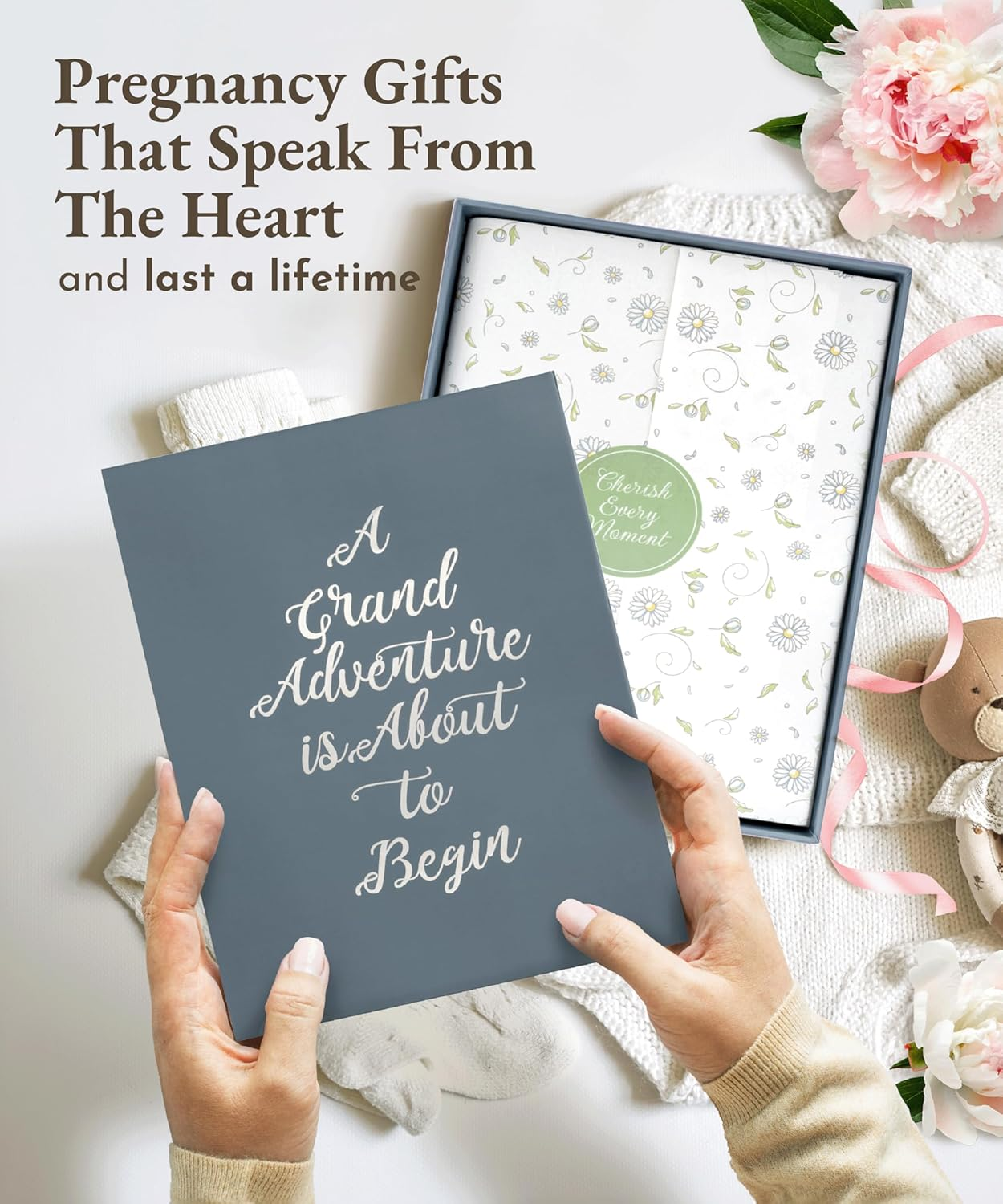 Keepsake Pregnancy Journal with Weekly Guides, Milestone Pages, and Gift-Ready Packaging - Beautiful Mom to Be Gift - Premium Pregnancy Gifts for Expecting Mom (338 Pages, Acid-Free Paper, Hardcover) image number 5