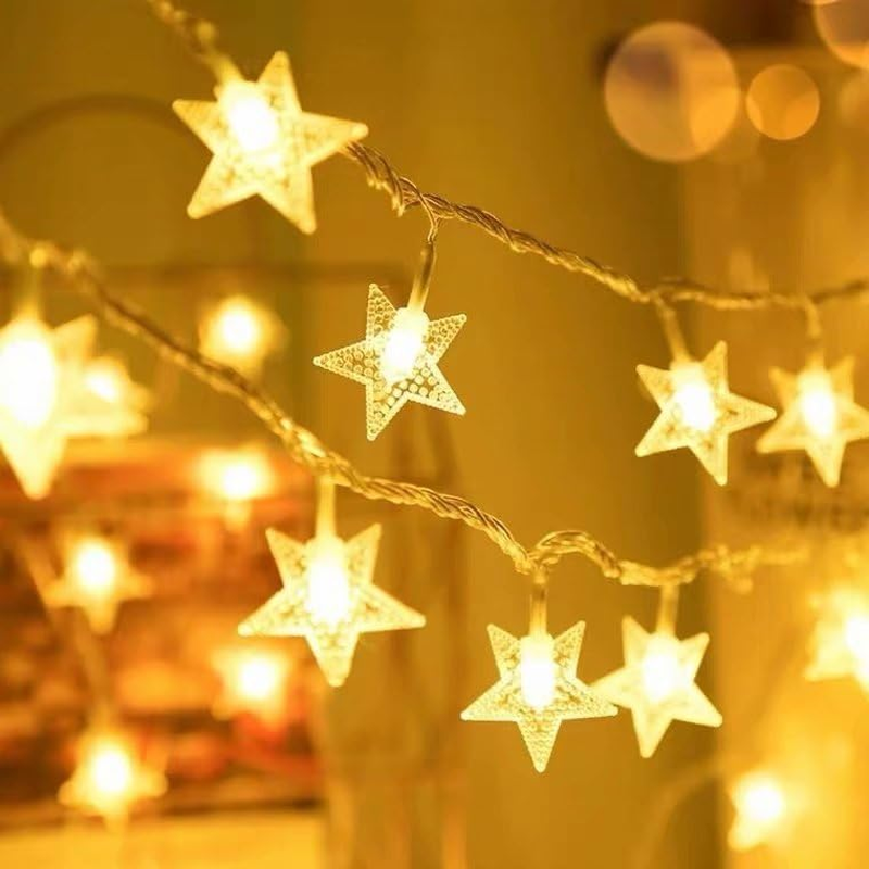 Augshy Star Lights Star String Lights, 20Ft 40 LED Star Fairy Lights String Cute Christmas Twinkle Lights Indoor Outdoor for Bedroom Home Car Wedding Party Xmas Tree Decoration, Warm White image number 2