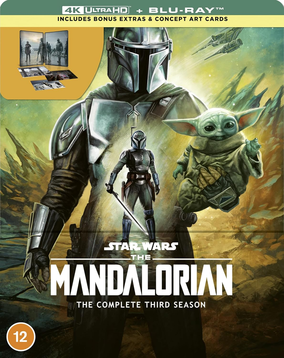 Star Wars Mandalorian Season 3 4K UHD + Blu Ray Steelbook (Disney+ Original) (Includes Artcards) [Blu-Ray] [Region Free] image number 1