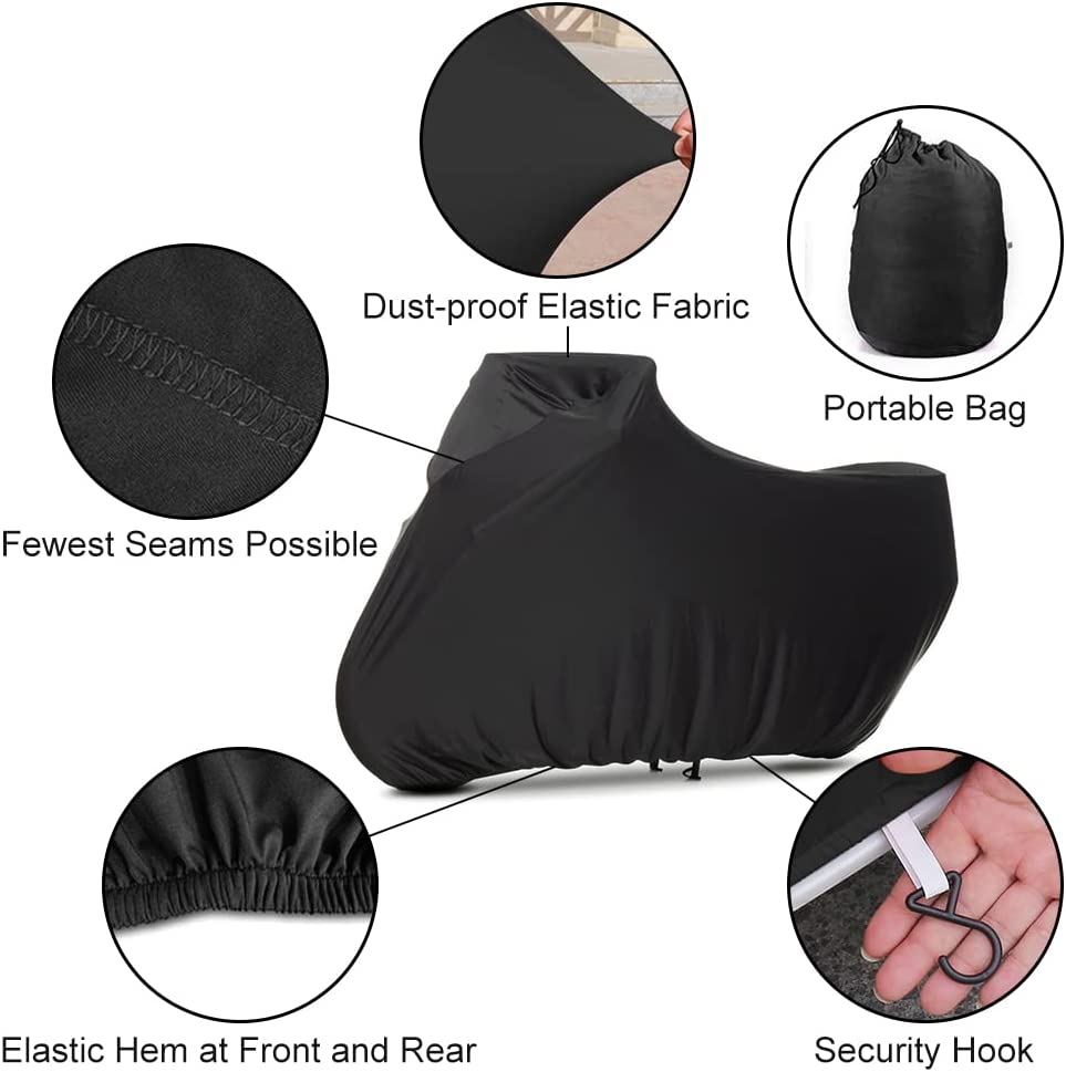 Winpower Indoor Motorcycle Cover Stretch Elastic Dustproof Covers for Motorbikes, 116 X 43 X 55 Inches image number 3