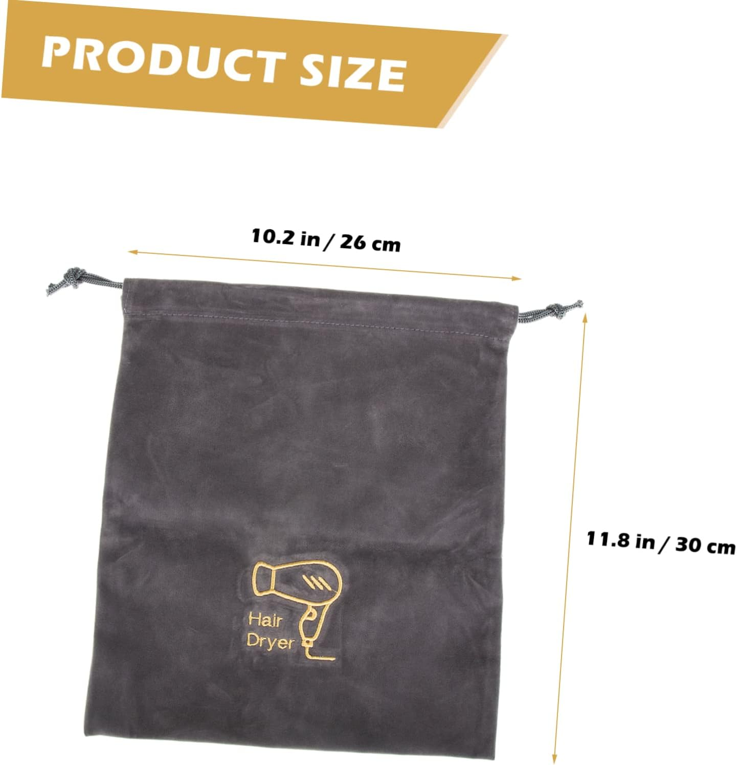 Healvian 2Pcs Drawstring Hair Dryer Bags Storage Pouches for Travel Dorm Bathroom Use Smooth Lint Protection image number 4