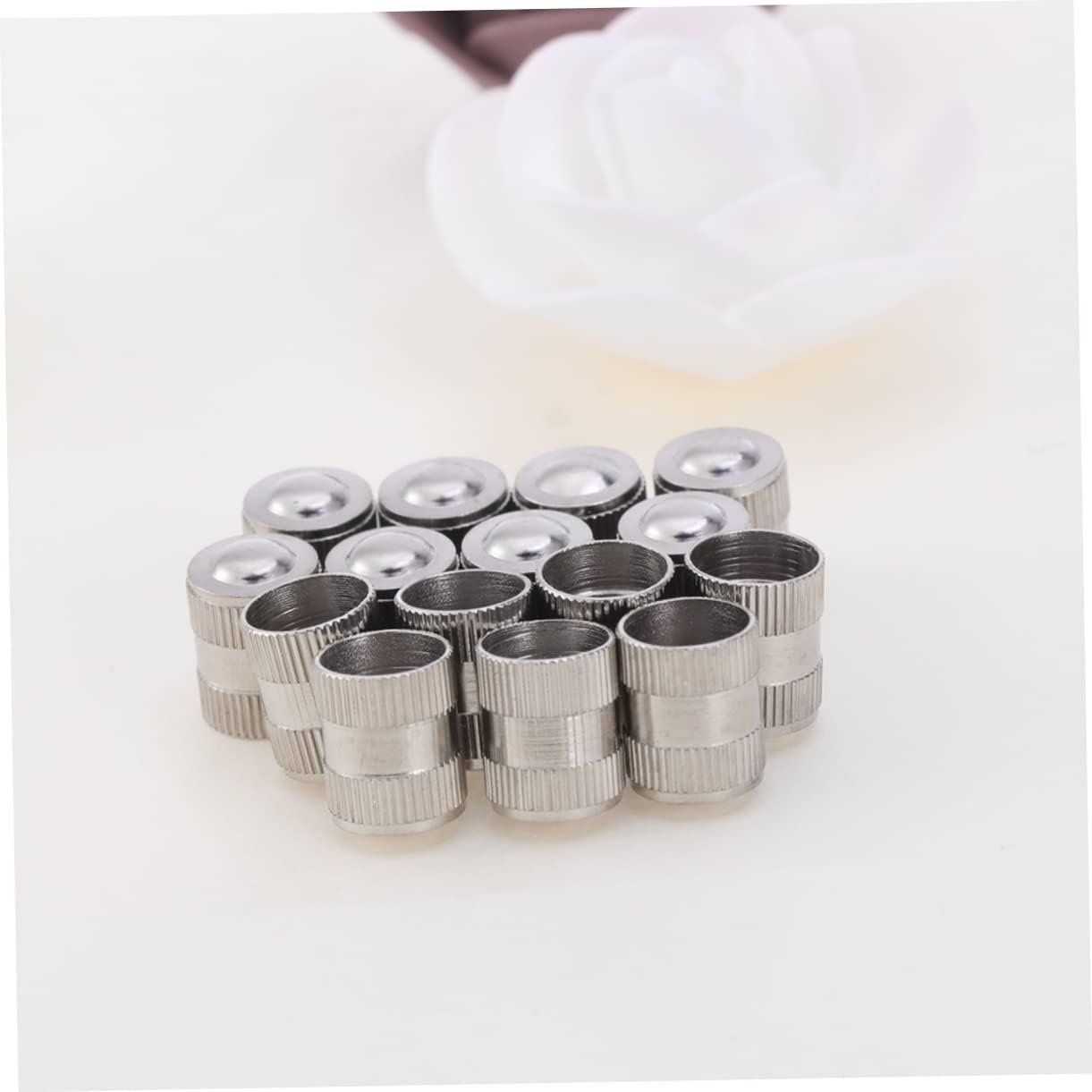 Kisangel 20Pcs Valve Cap Car Tire Nickel Plated Auto Caps for Wheels Bicycle Stem Air Tyre Cover Vehicle Detailing Use