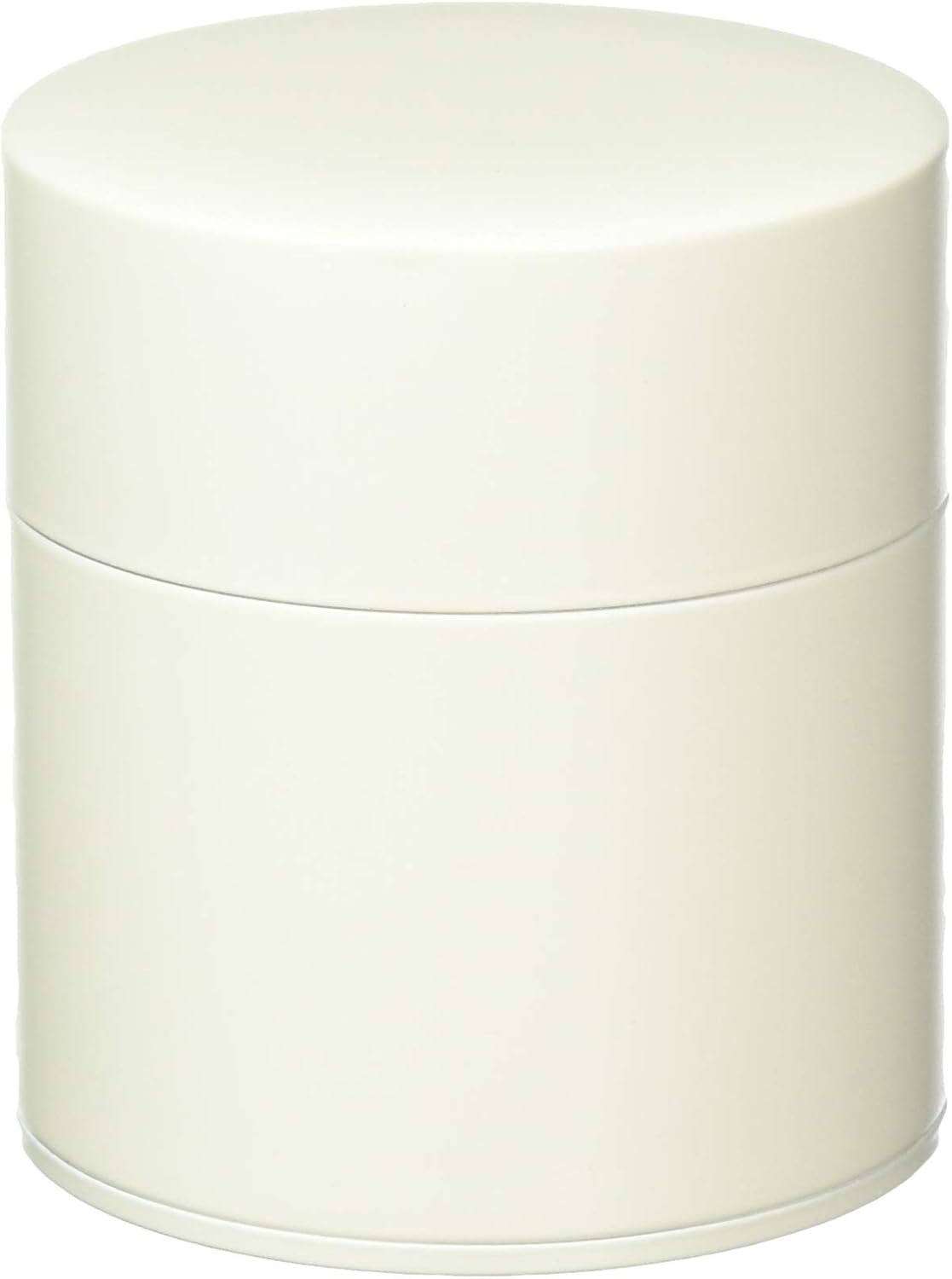 Lacquer-Coated Tea Canister : Wide 5.3Oz (150G) Semi-Mat Eggshell White by KOTODO, Japan