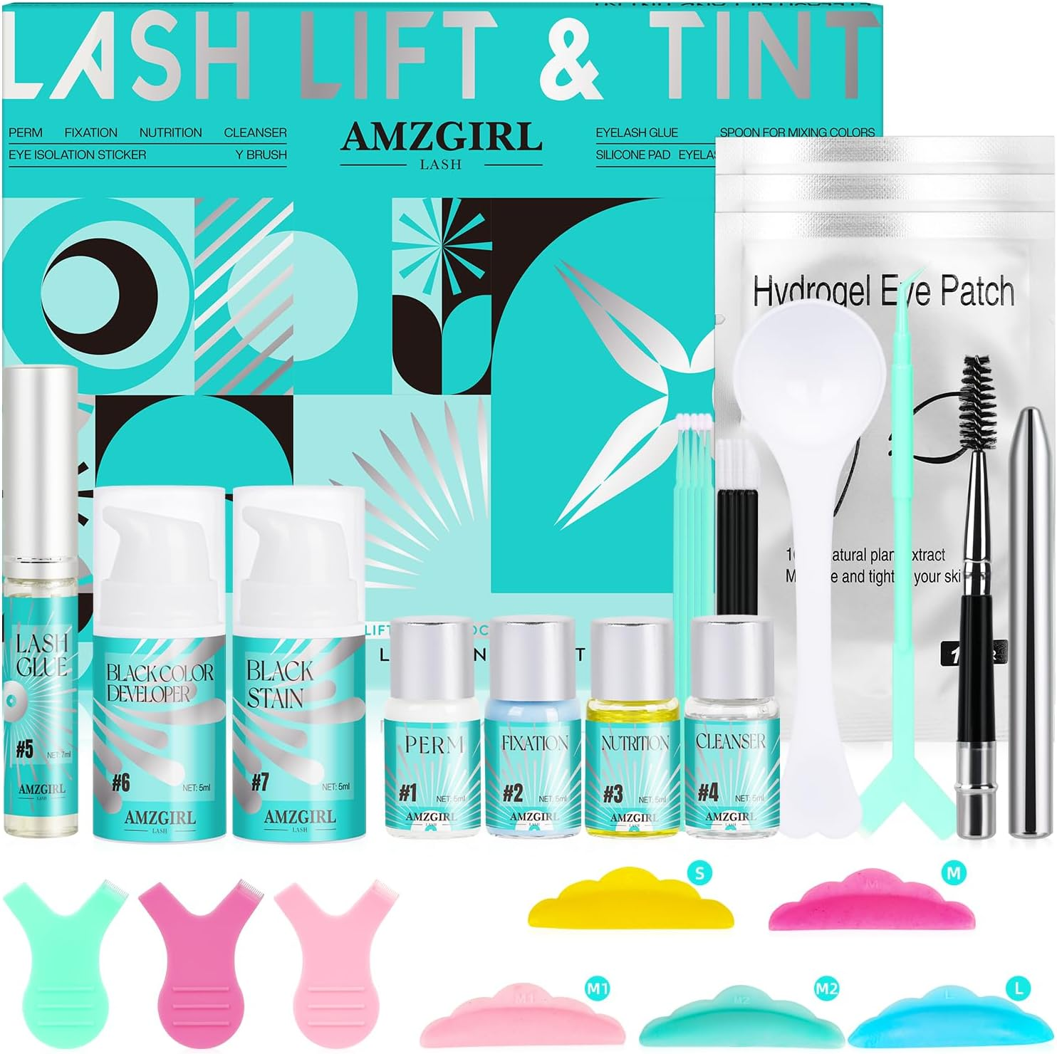 Lash Lift and Tint Kit, Eyelash Perm Kit & Black Brow Lamination Kit, Natural Eyelash Curling Lash Extension Set, Lash Perm Kit Detailed Instruction and Complete Tools Achieve Salon-Quality at Home image number 5