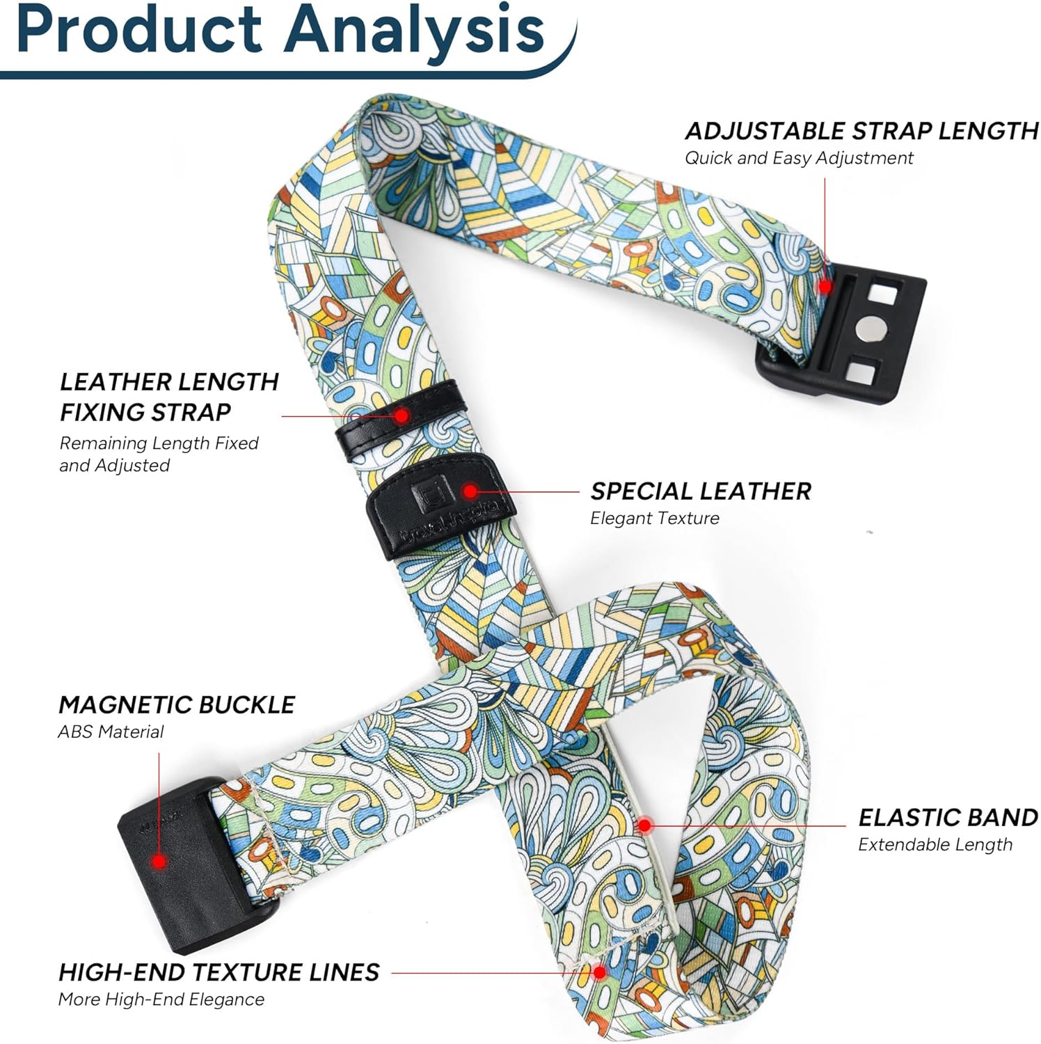 Travel Inspira Luggage Strap with TSA Combination Lock - Adjustable, Easy to Use, Protect Your Luggage (Rose Window) image number 1