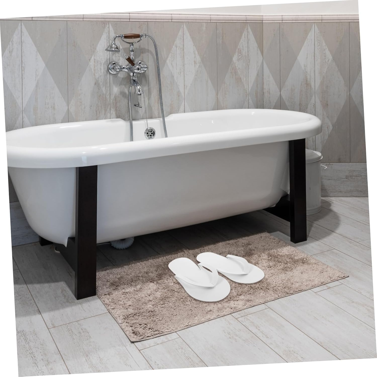 Disposable EVA Shower Slippers for Women Quick Dry Foldable Non Slip Bathroom Slides for Home Travel Spa Nail Salon Use image number 6