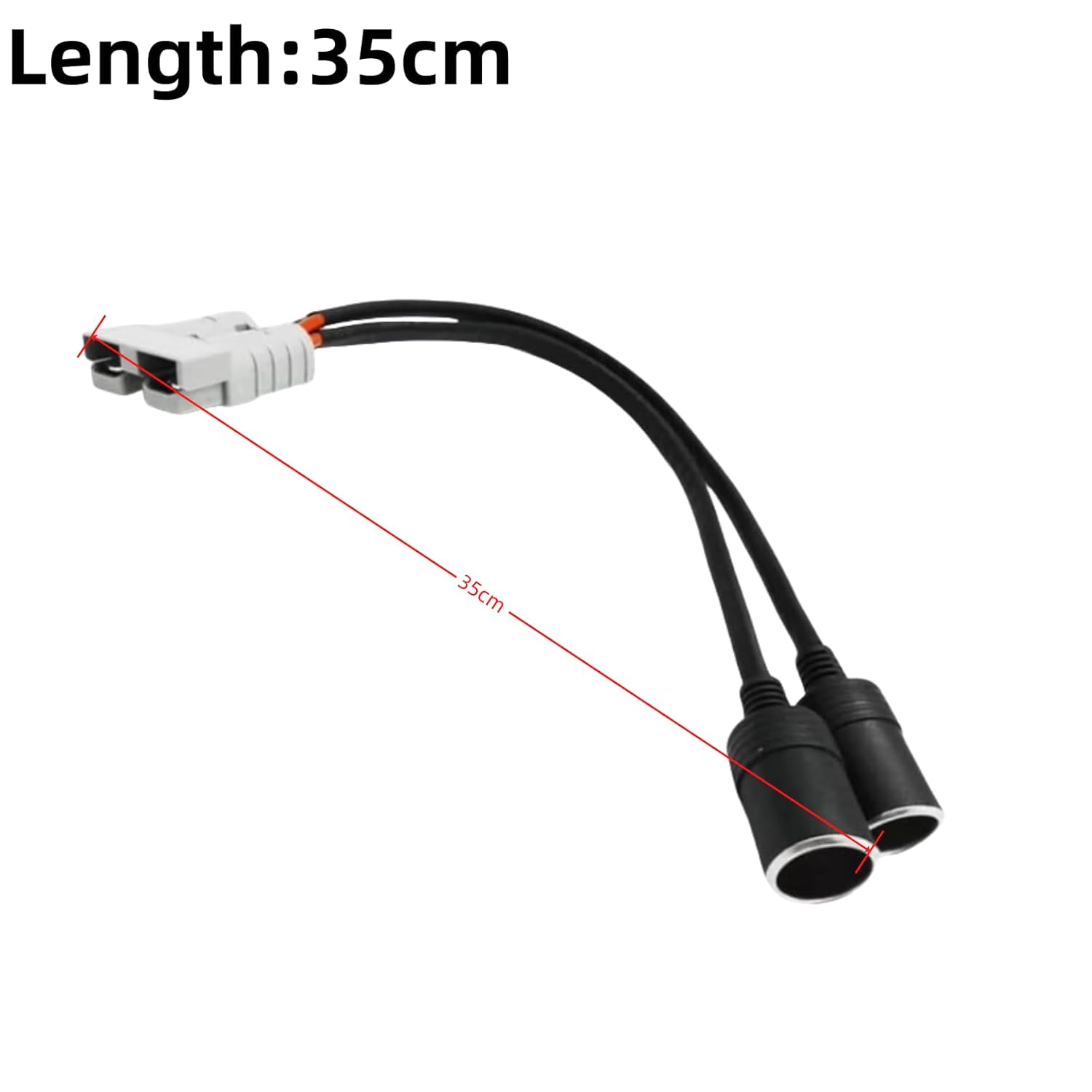 KUGONTC 600V 12V Cigarette Female Socket to Anderson Cable 30CM, 12AWG Y Aapeter Conncter Cable Cig Extension Wiring Kit with 50A Anderson Style Connector, for In-Car Small Appliances image number 2