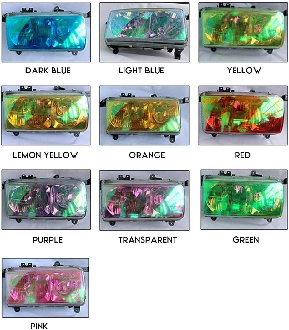 LZLRUN 12 by 48 Inches Self Adhesive Auto Car Tint Chrome Chameleon Headlight Taillight Fog Light Vinyl Smoke Film Sheet Sticker Cover (Chameleon Yellow) image number 6