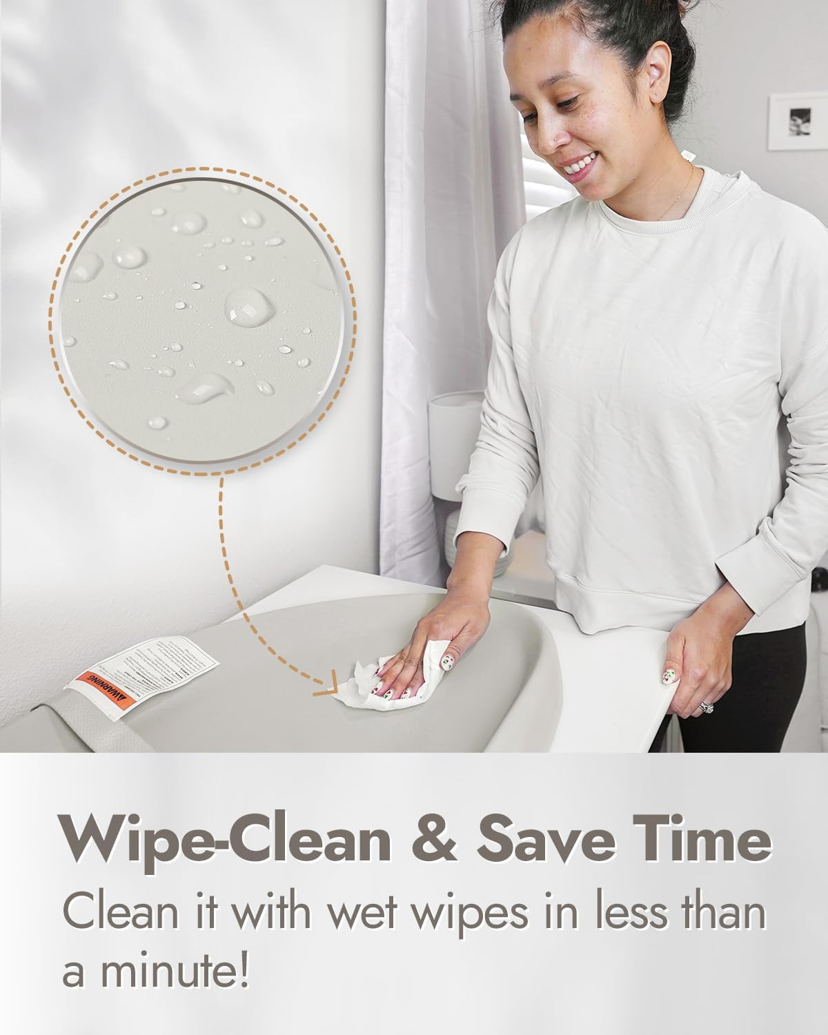 Papablic Baby Changing Pad, Waterproof & Non-Slip, Includes Washable Cover, Safety Strap for Standard Dresser, Changing Table, Bed, Sofa image number 1