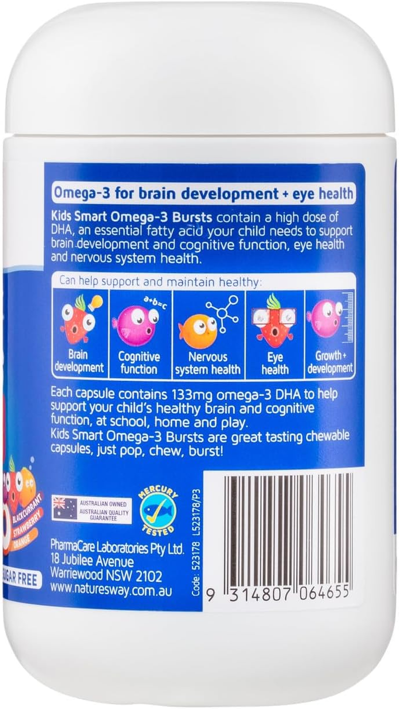 Nature'S Way Kids Smart Omega 3 Fish Oil High DHA Burstlets 60 Capsules image number 1