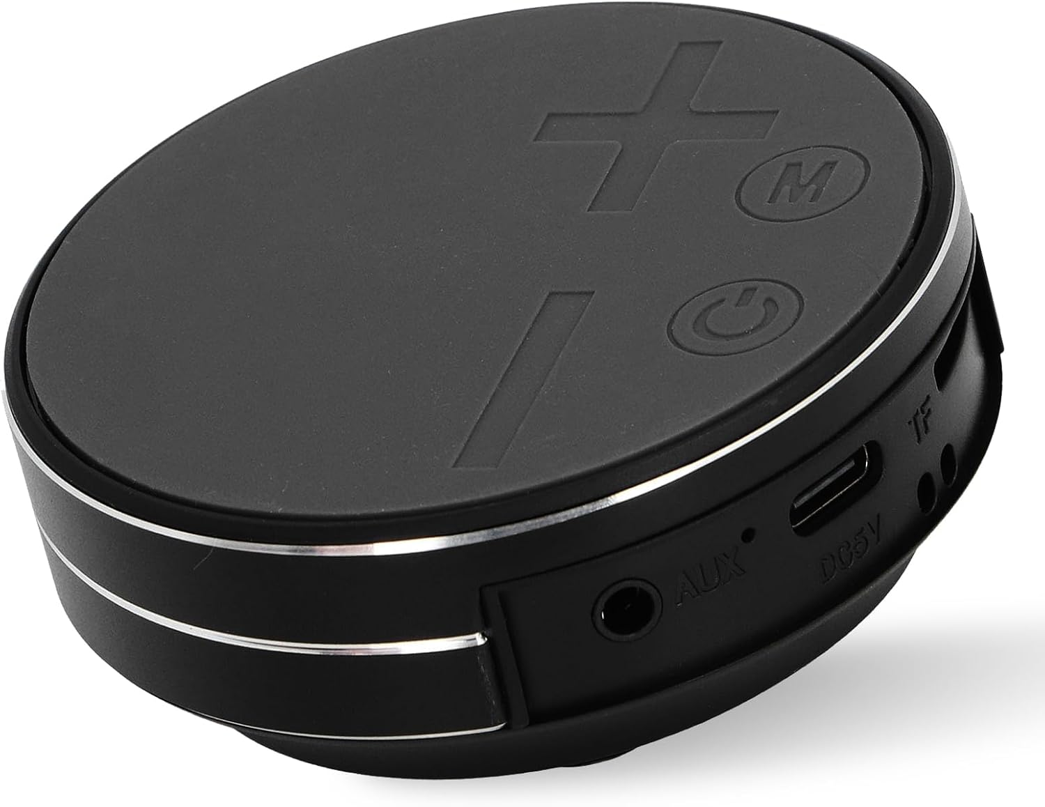 Bone Conduction Speaker, Portable Stereo Mini Waterproof Music Player, Mini Size Music Player with Strong Suction Cup Base for Home Outdoor Travel (Silver)