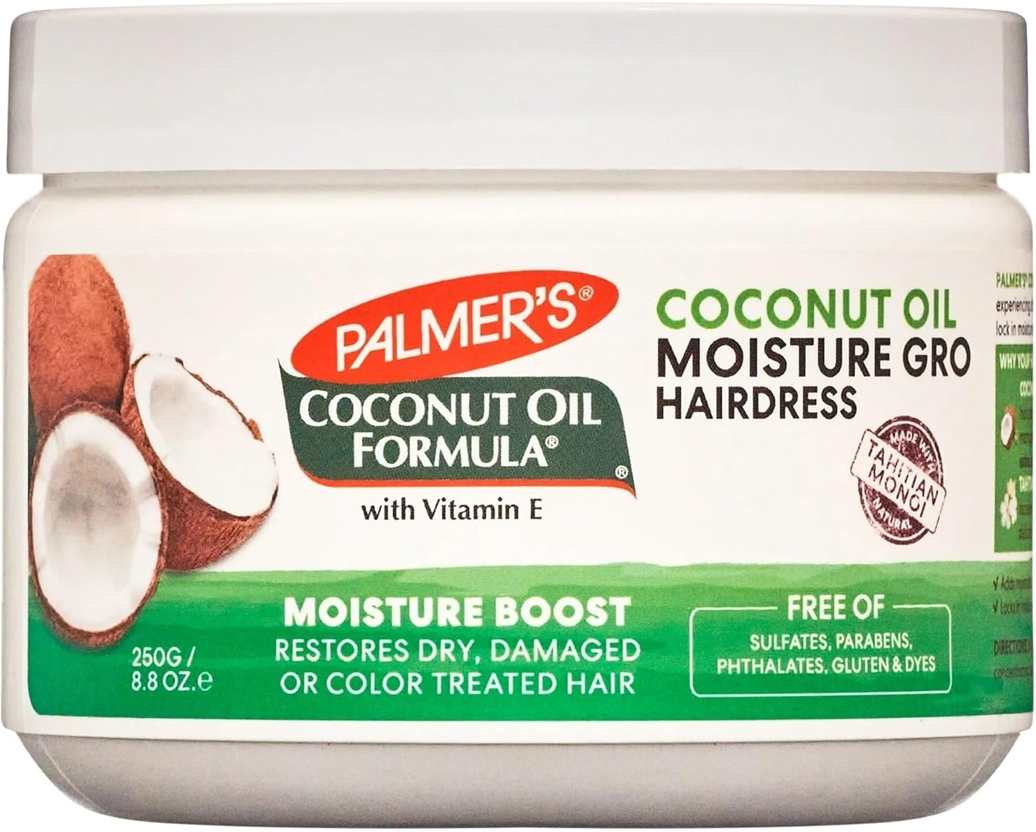 Palmers Coconut Oil Moisture Gro Hairdress Jar 5.25 Ounce (155Ml) (Value Pack of 2) image number 3