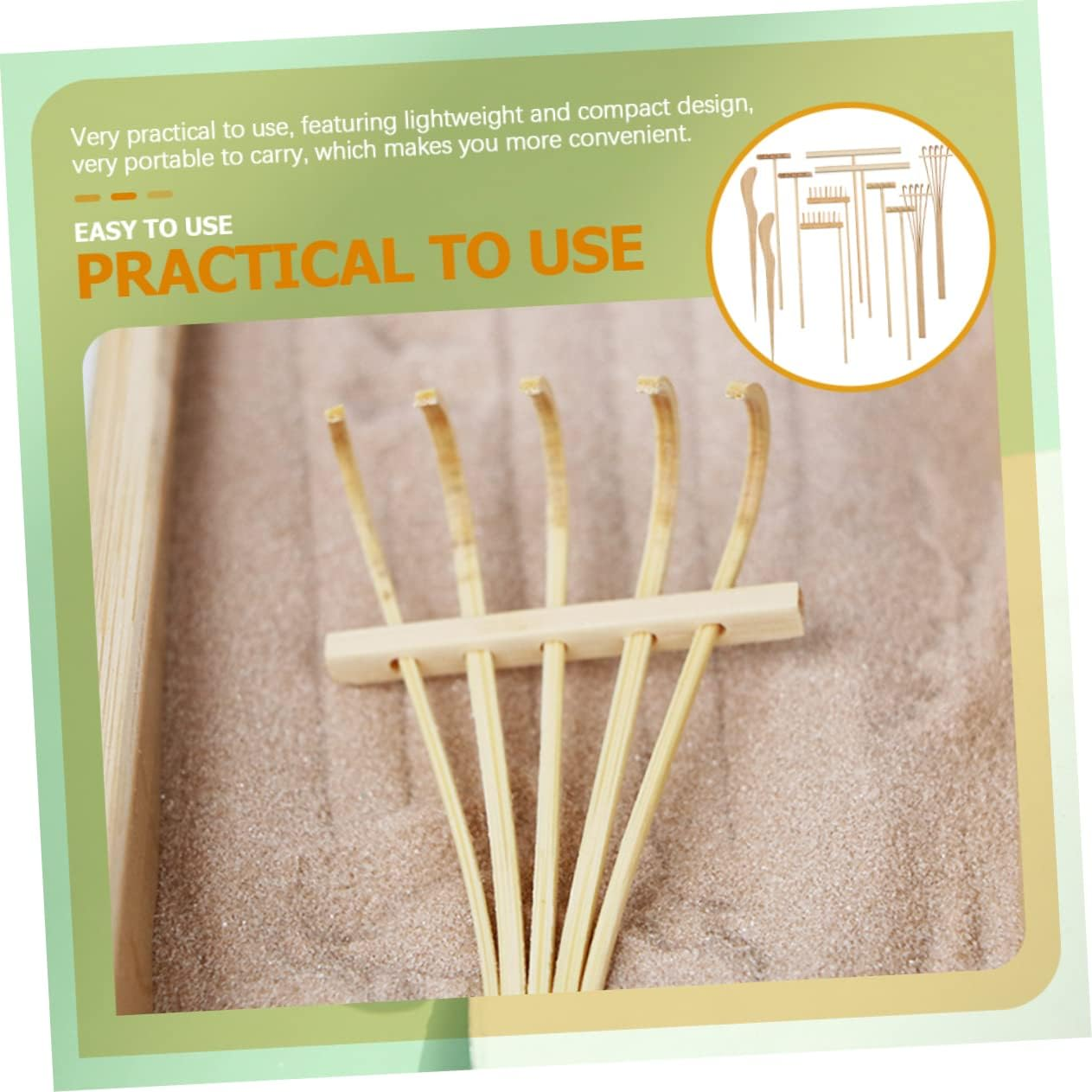 Yardwe 12Pcs Miniature Garden Rake Sand Garden Tools Zen Sand Tray Accessories DIY Mini Rake for Landscape Decor image number 6
