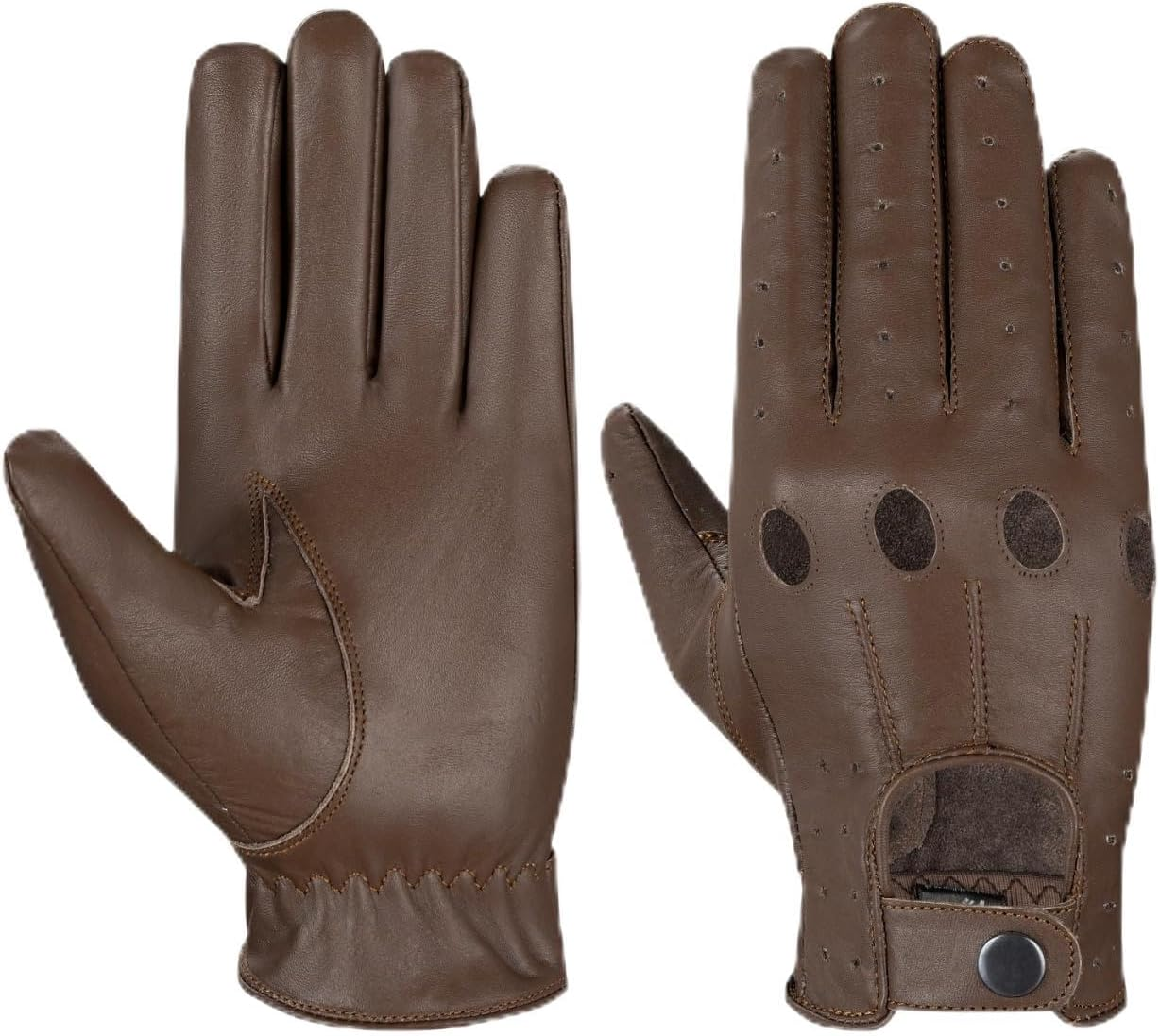 Men'S Leather Chauffeur Vintage Retro Style without Lining Driving Gloves