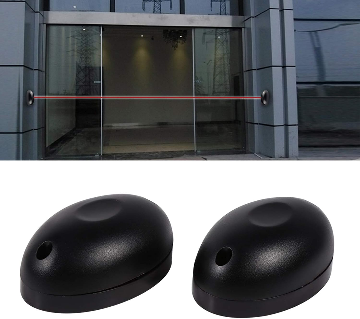 20M Range Photoelectric Infrared Beam Sensor Pair, Simple Door & Driveway Security Alarm System for Home Safety, Wireless Automatic Detector with Remote