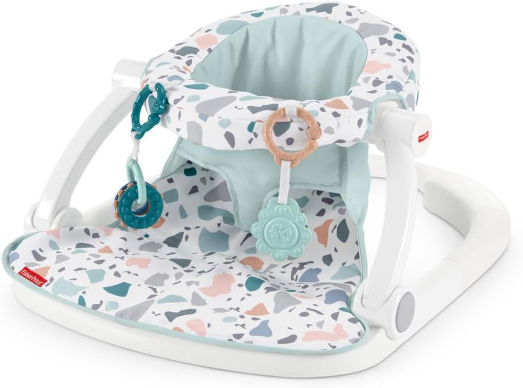 Fisher-Price Portable Baby Chair Sit-Me-Up Floor Seat with Removable Newborn Activity Toys & Pacific Pebble Machine Washable Pad image number 3