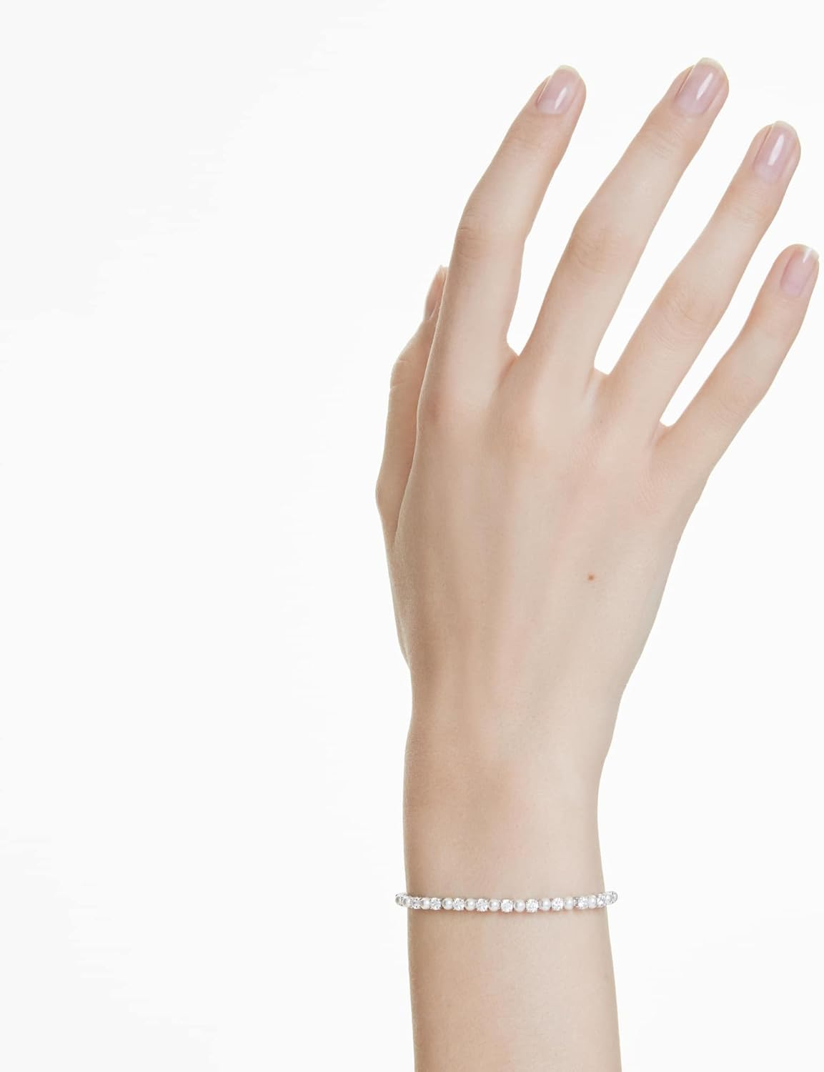 Swarovski Matrix Pearl Bracelet Collection, White Crystals and Crystal Pearls in a Rhodium or Rose Gold-Tone Plated Setting - White, Rose Gold-Tone Plated image number 3