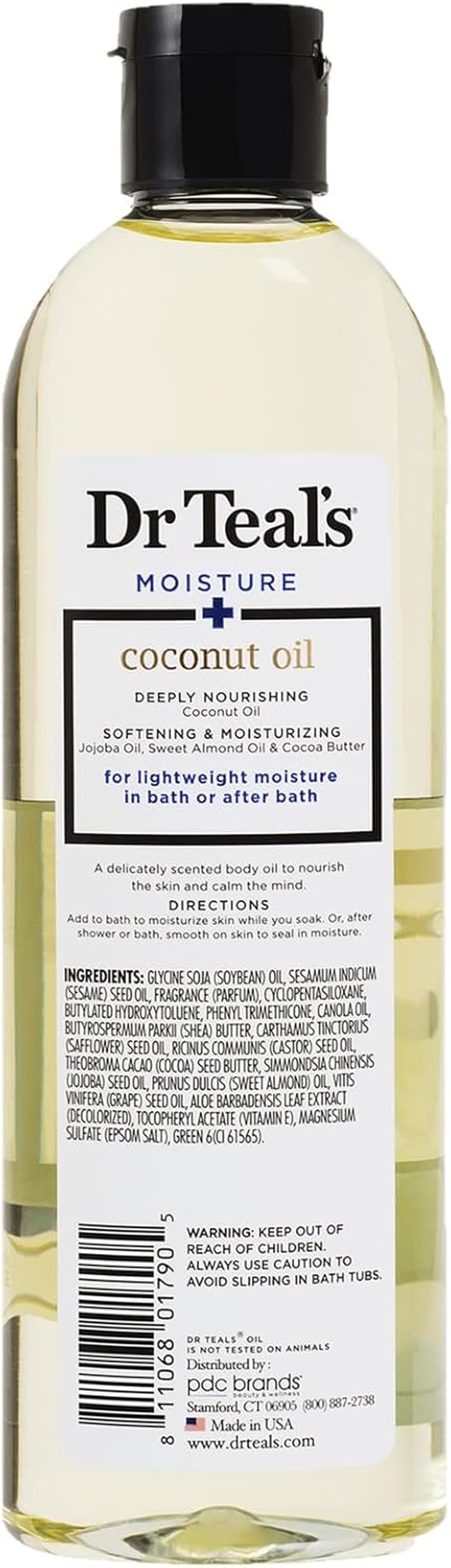Dr Teal'S Bath & Body Oil 2-Pack (17.6 Fl Oz Total) Moisturizing Coconut Oil & Essential Oils image number 1