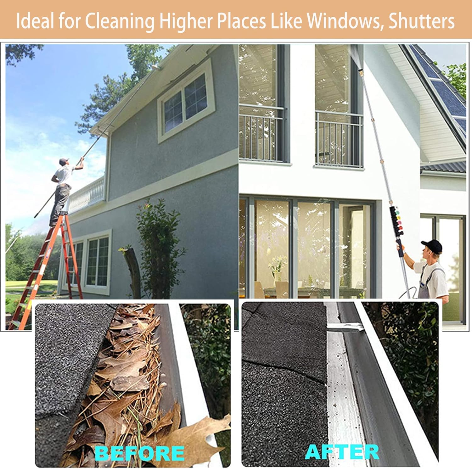 Youxmoto Pressure Washer Extension Wand Set, 4000 PSI Upgrade Power Washer Lance with 6 Spray Nozzles, 30&deg;, 90&deg;, 120&deg; Curved Rod, 97 Inch, 1/4&ldquo; Quick Connect image number 2